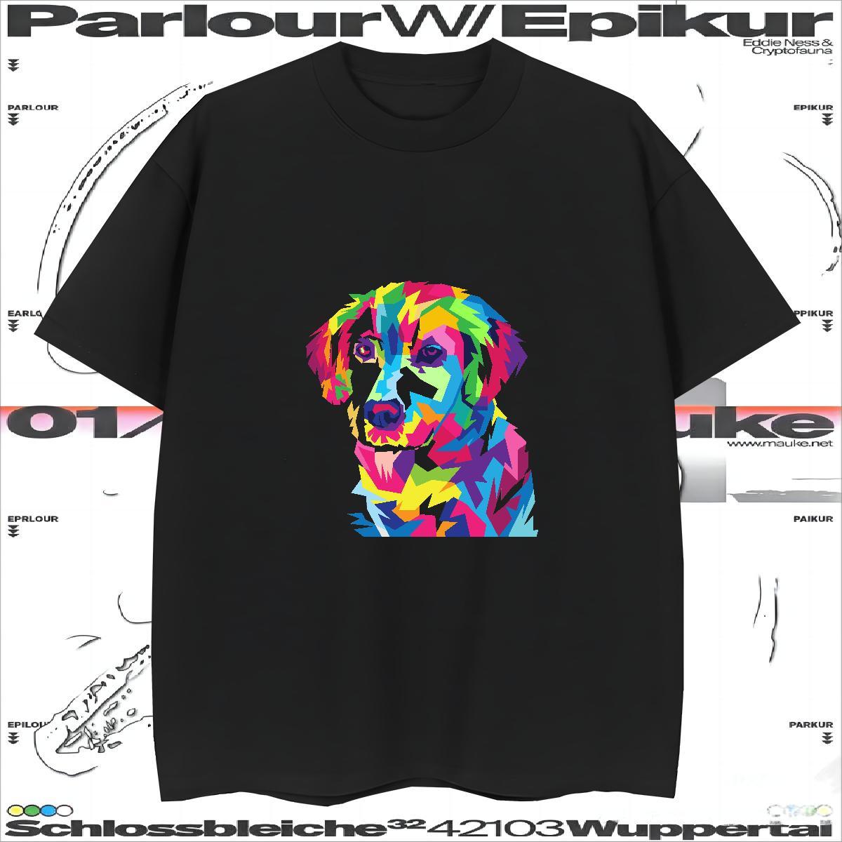 T shirt 230g 100% Cotton dog Casual Breathable Short Sleeve Customized Print Men Clothes T-Shirt Classic Loose Tees Shirts