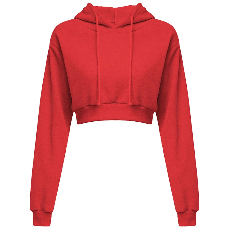 Fashion Women Hoodie Sweatshirt Short Top Coat Sport Pullover Hooded Tops Female Autumn Winter Clothes Crop Top Hoodie 240806