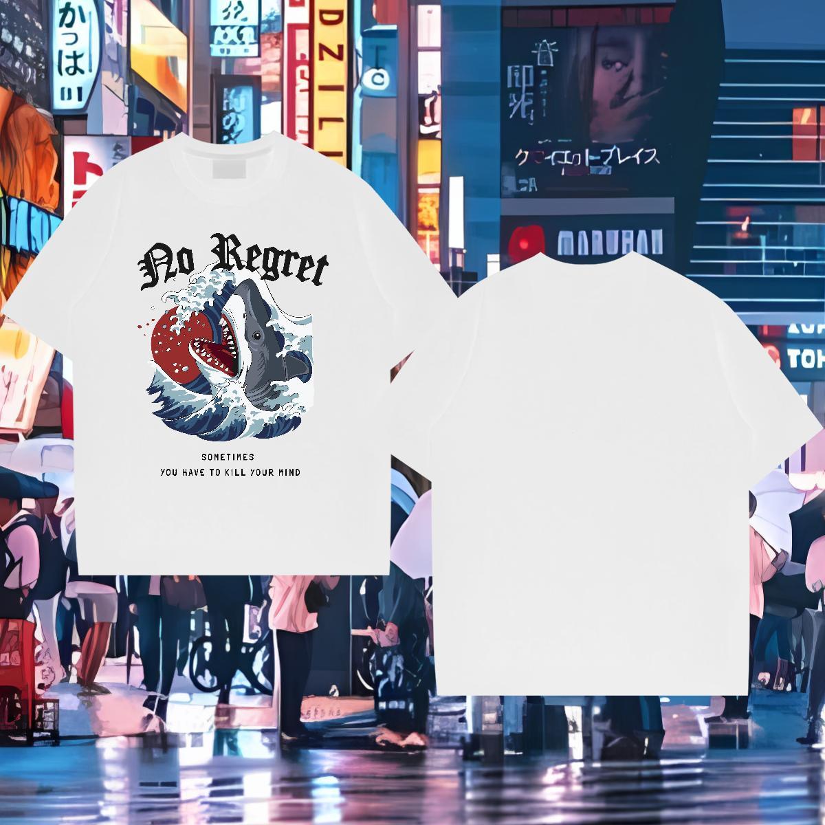 New Arrival T-Shirts 230g Cotton shark Daily Outfit Tees Shirts O-Neck Short Sleeve Designer Tshirt for Man Woman Anime