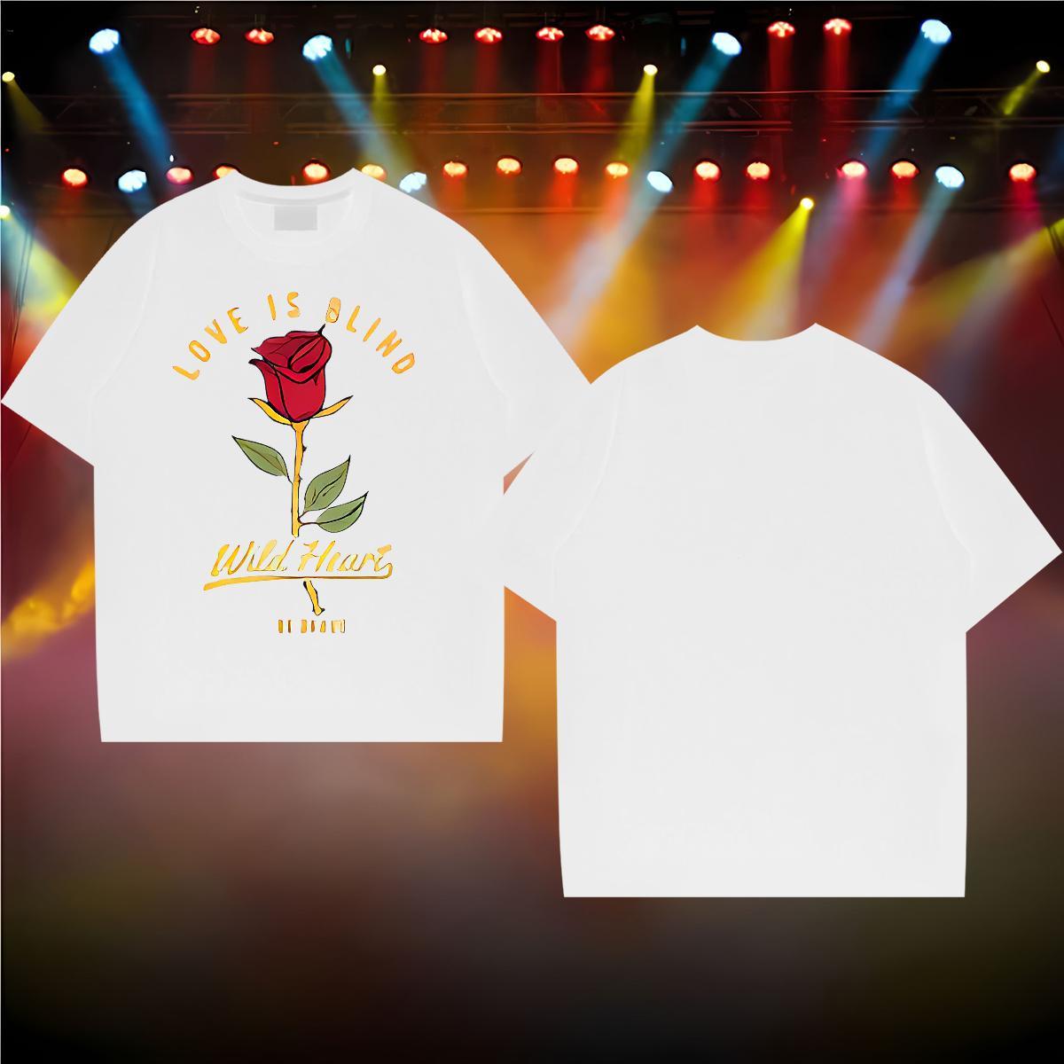 Wholesale T shirt 230g Cotton flower Summer Casual Tee Shirt Breathable Soft Unisex Men Tshirts Custom Printed
