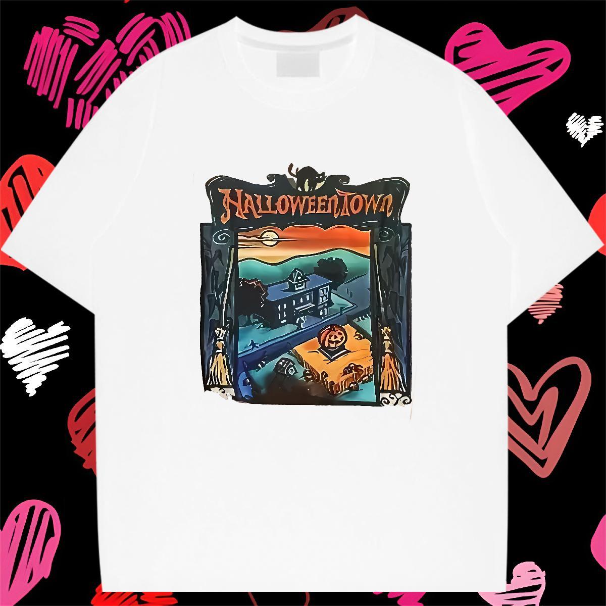 2024 Designer Men T Shirts 230g Cotton halloween Sport Tees Breathable Crew Neck Popular Couples T Shirts Plus Size Custom