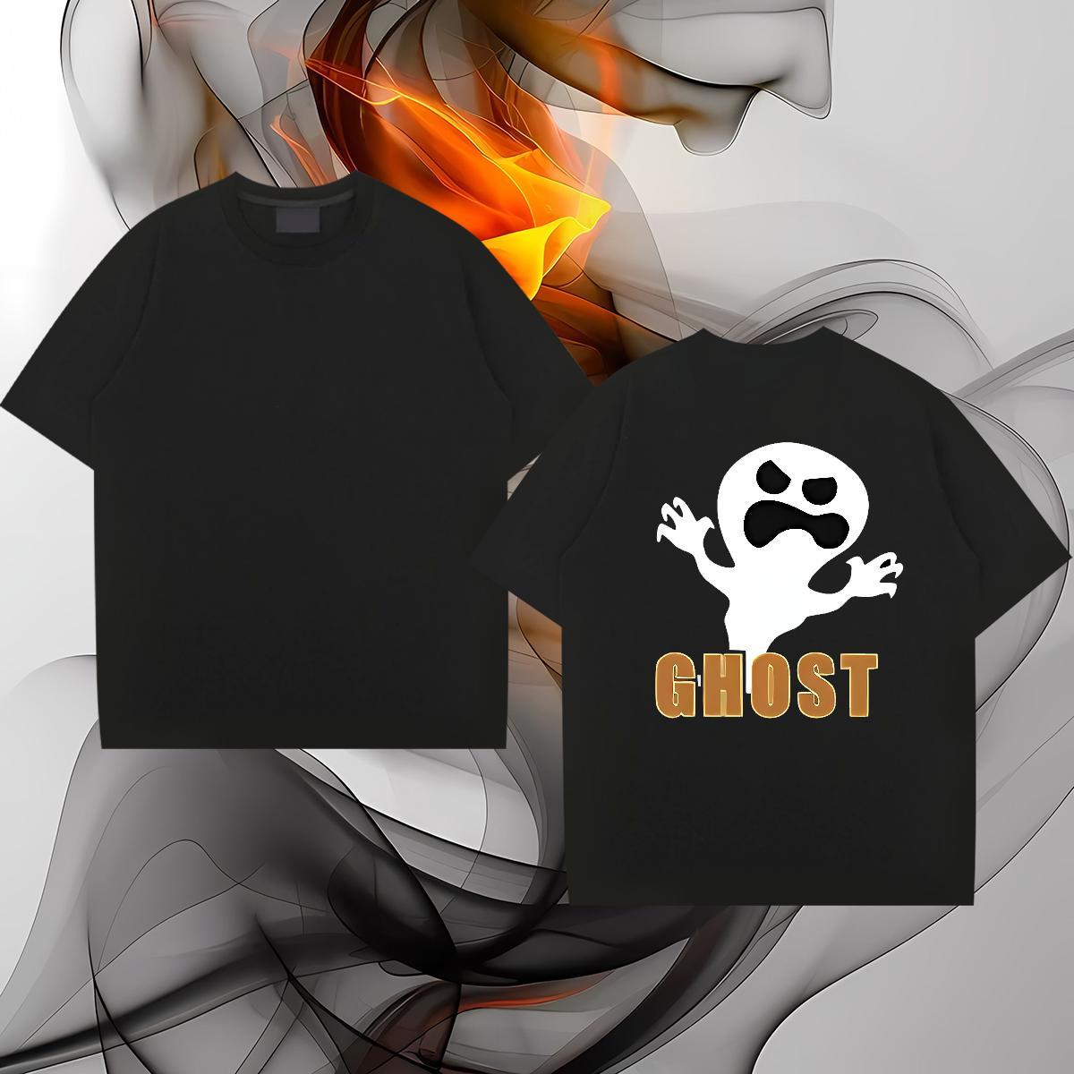 2024 Men T Shirts 230g 100% Cotton halloween Anime Printing Street Clothings Short Sleeve O-Neck Unisex Men Tshirts DIY Logo Oversized