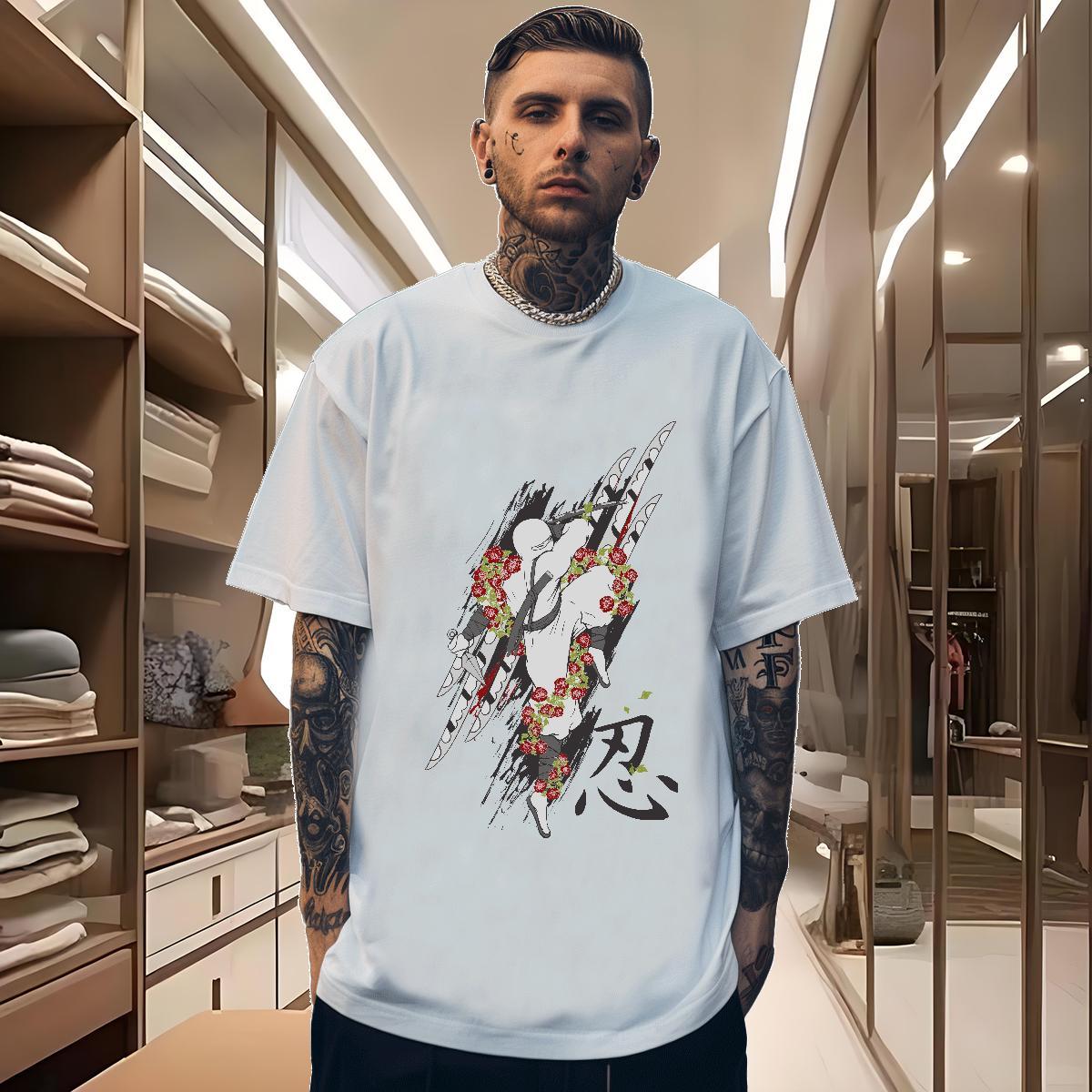 T Shirt For Man 230g Pure Cotton icon Beach Crew Neck Breathable DIY Printed Mens Tshirts Casual New High Quality Tee Shirt