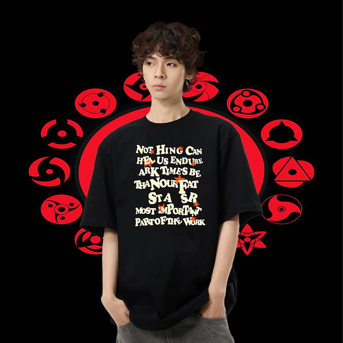 Free Shipping Mens Tshirts 100% Cotton 230g Casual Daily Wear letter Cartoon Print Breathable Short Sleeve Customized T shirt Clothings