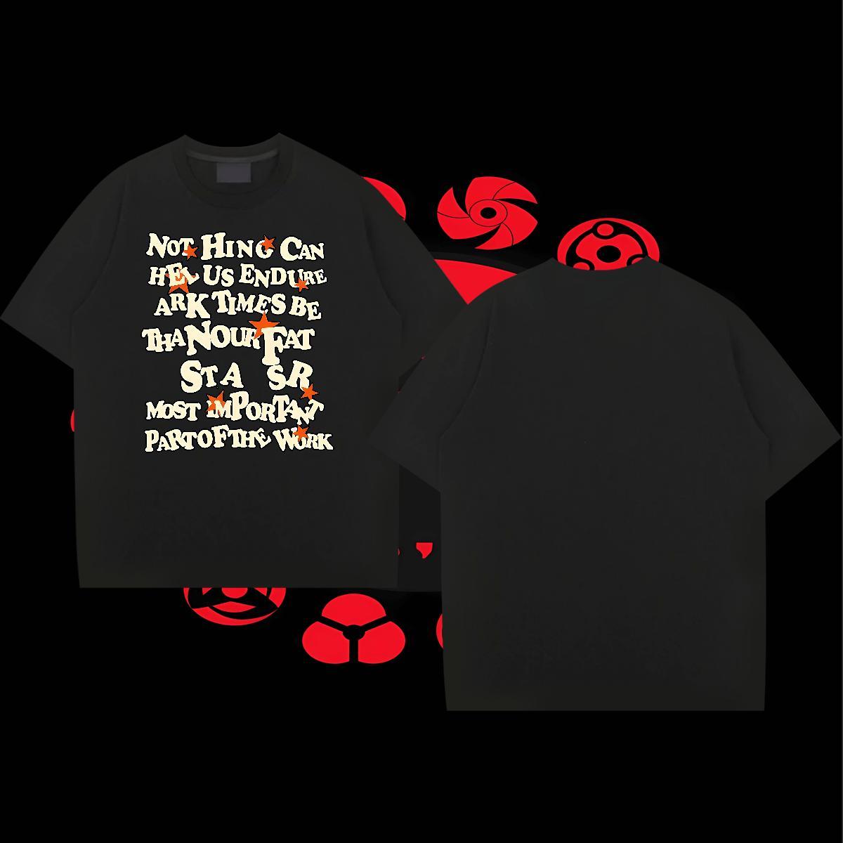 Free Shipping Mens Tshirts 100% Cotton 230g Casual Daily Wear letter Cartoon Print Breathable Short Sleeve Customized T shirt Clothings