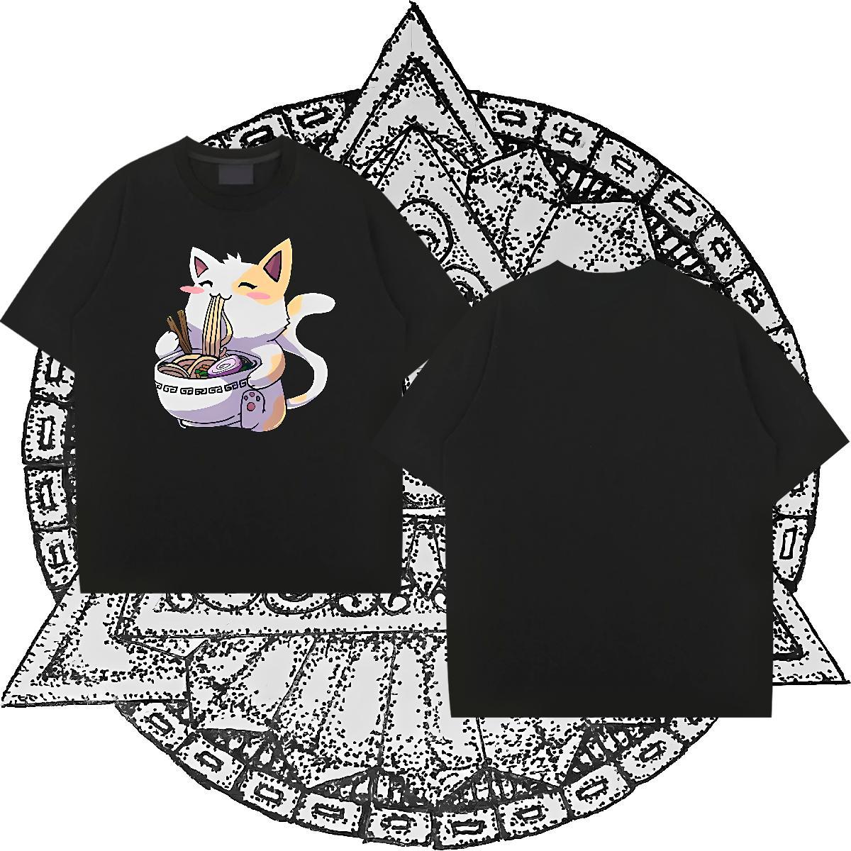 DIY T Shirt For Man 230g 100% Cotton cat Casual Daily Wear Tees Shirts O-Neck Short Sleeve Soft Men Tops Tees Custom Printed