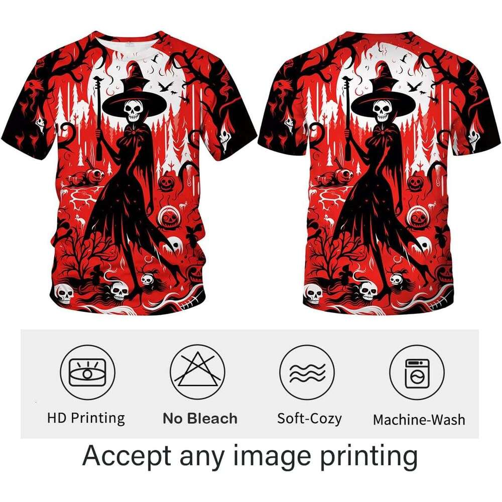 T shirt Mens Ghosts Pumpkins Witch T-Shirt Halloween Graphic Short Sleeve Shirt shirts tshirt graphic tee Casual tops summer clothes Short sleeve 2025