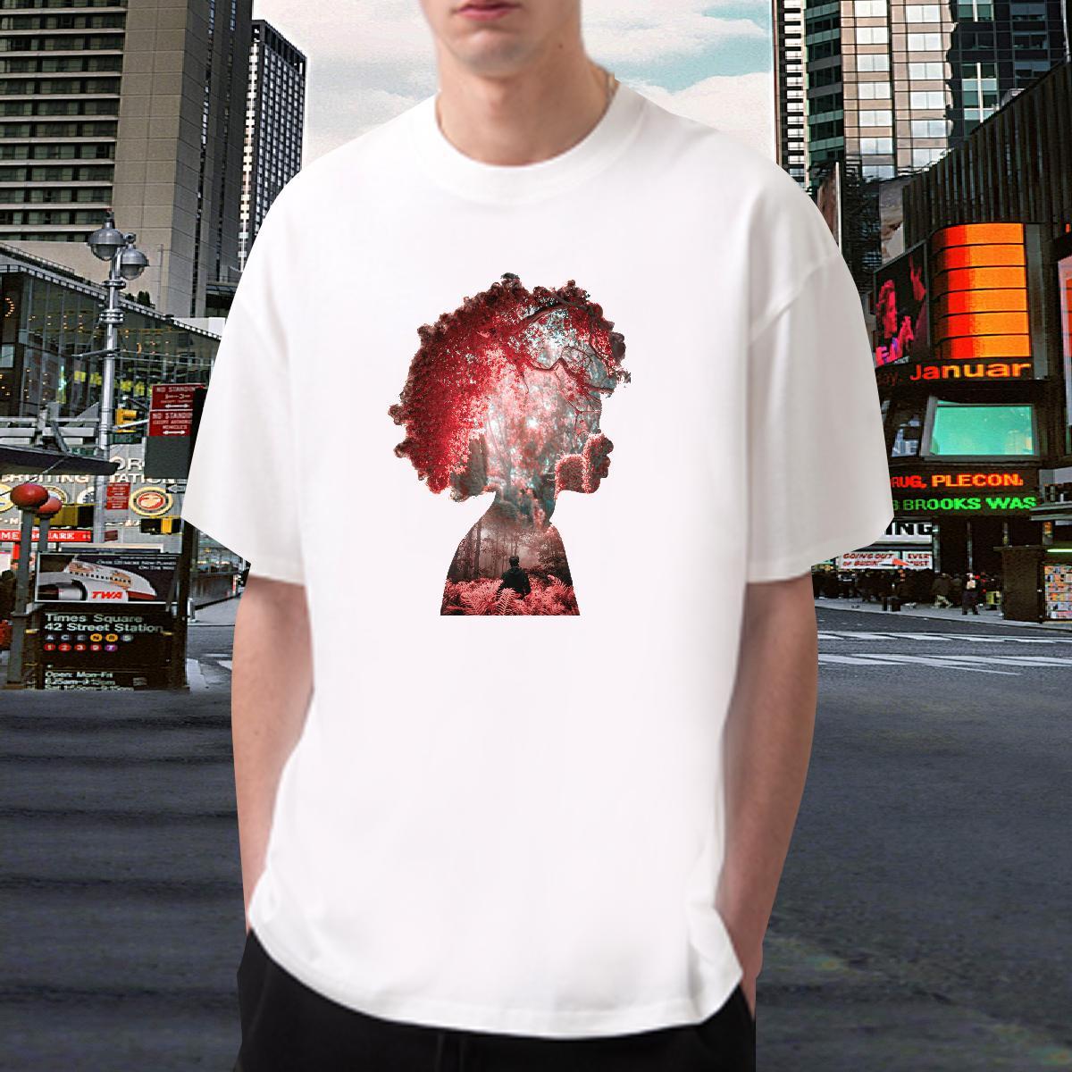 Mens T Shirts 100% Cotton 230g painting Anime Printing Street Breathable Short Sleeve Skull Tshirts Custom Wholesale Clothings