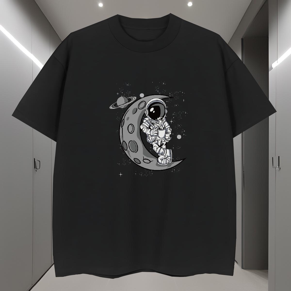 Mens T Shirts 230g Cotton universe Spring Summer O Neck Short Sleeves Graphic Men Tops Tees Customized Cool Design Tee Shirt