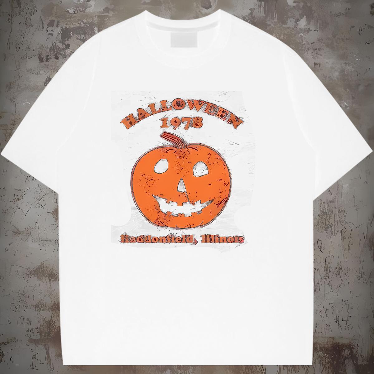 T Shirts Men 100% Cotton 230g pumpkin Street wear Hip Hop Breathable Crew Neck Oversized Men Tshirts Fashion Design Designer Polos