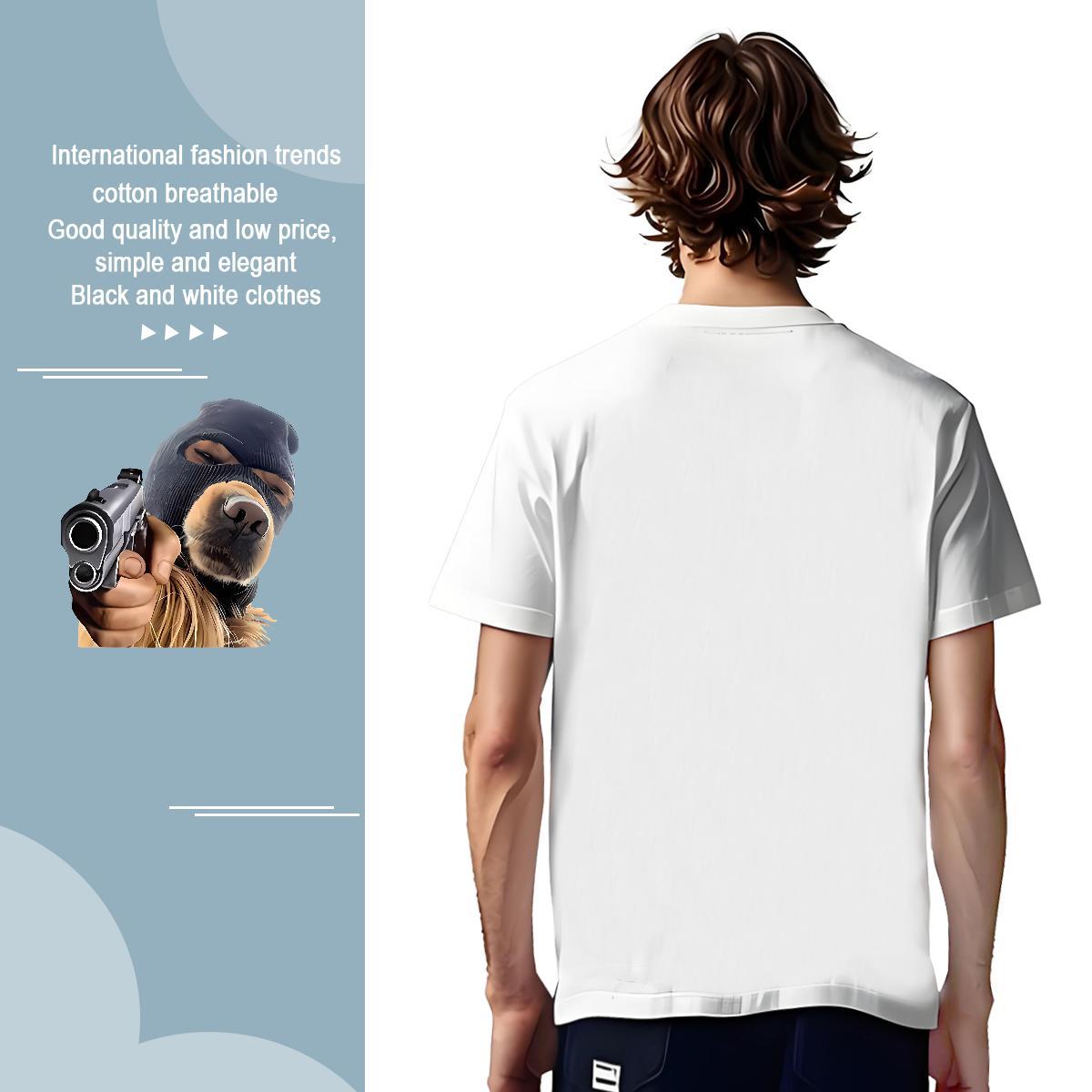 T shirt 230g Cotton Casual Daily Wear Breathable Short Sleeve Black White Men Tops Tees Fashion Designer Unisex Top Tees