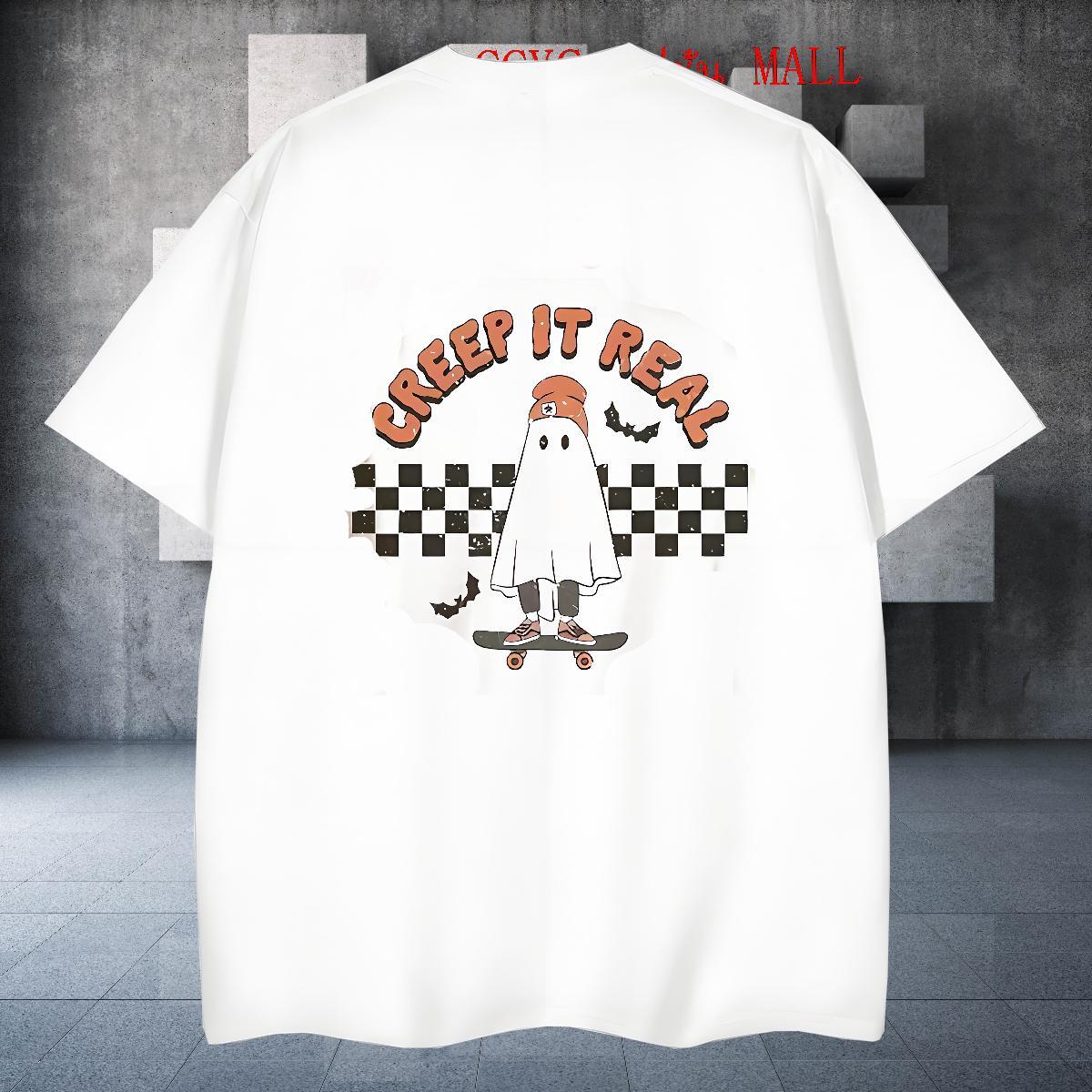 Fashion New Mens T Shirts 230g Pure Cotton monster Street Tops Breathable Soft Popular Mens Tshirts Custom Print Oversized