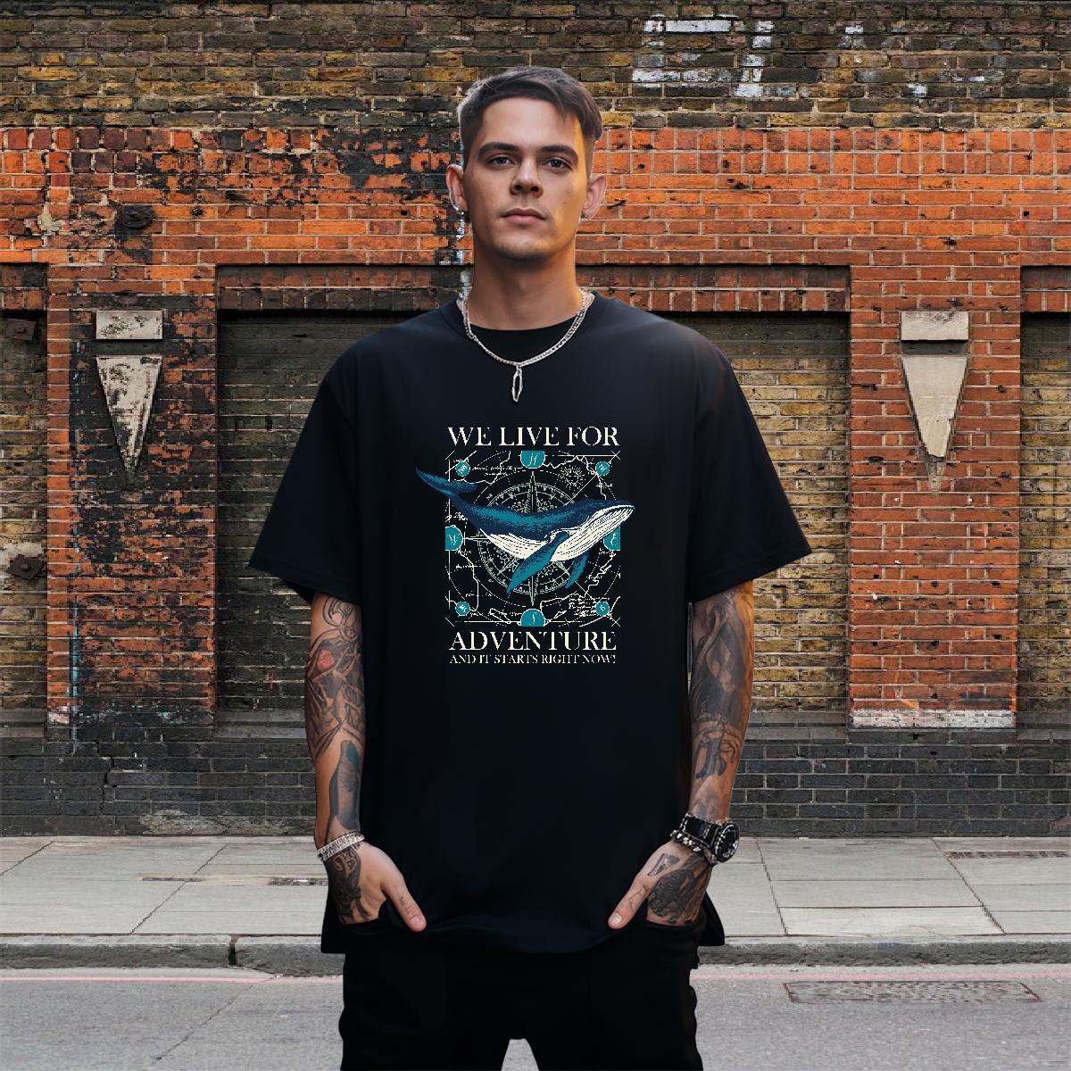 Popular Men Tees 230g Cotton fish Man T Shirts Street Wear O Neck Short Sleeves Oversized New Designer Tops Shirt
