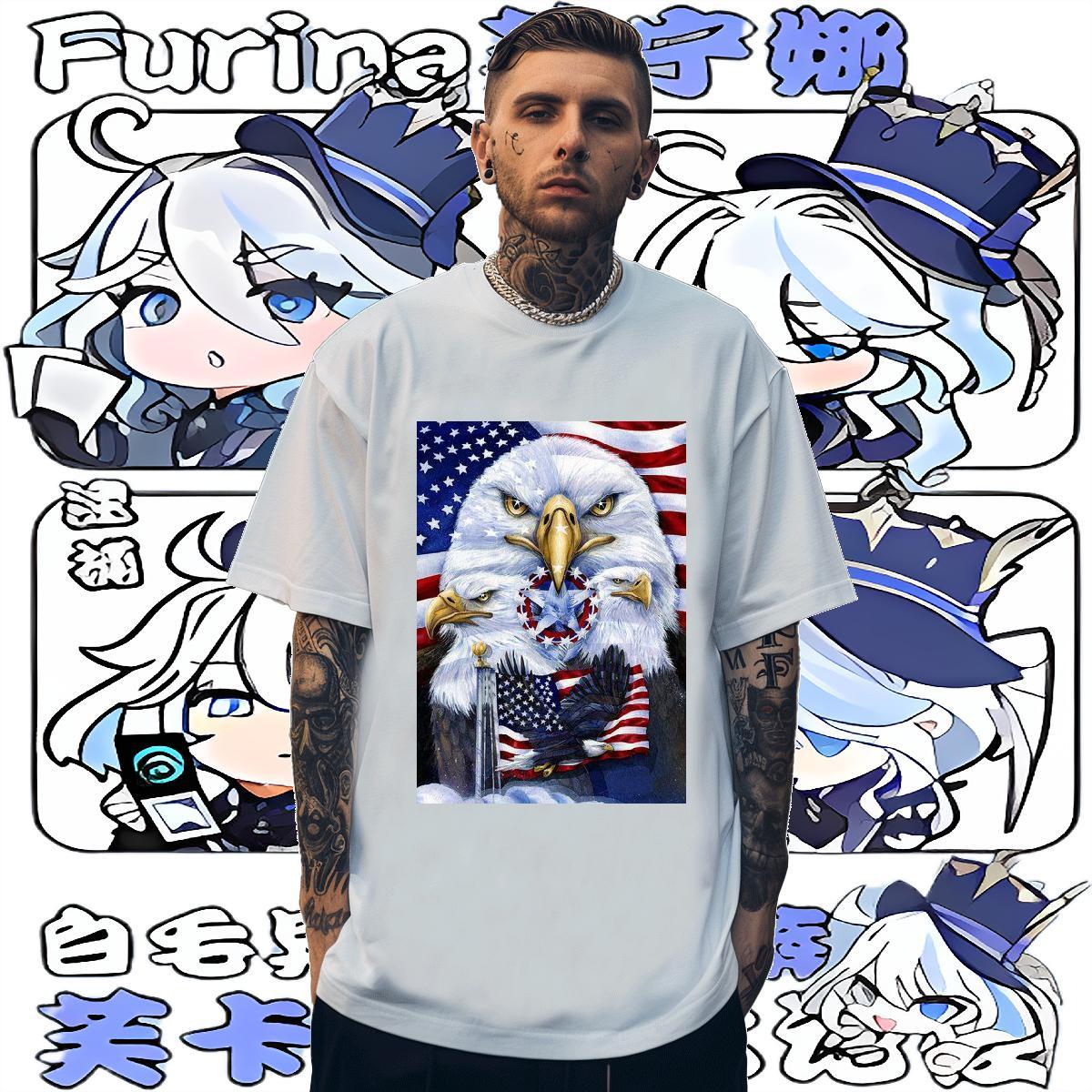 Classic Man T Shirts 230g 100% Cotton cool Casual Beach Tshirts Crew Neck Breathable Wholesale Men Clothes T-Shirt Anime Print