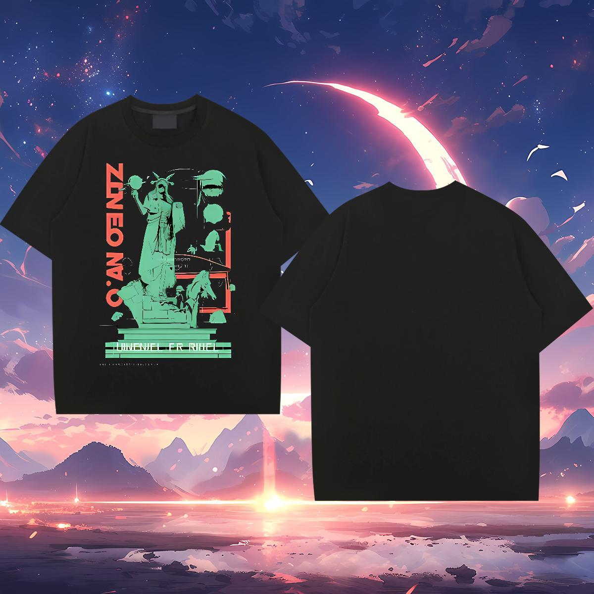 Brand Men T Shirts 230g 100% Cotton the Statue of Liberty Street Wear Tee Shirt Short Sleeve O-Neck High Quality Men Tees Plus Size Custom