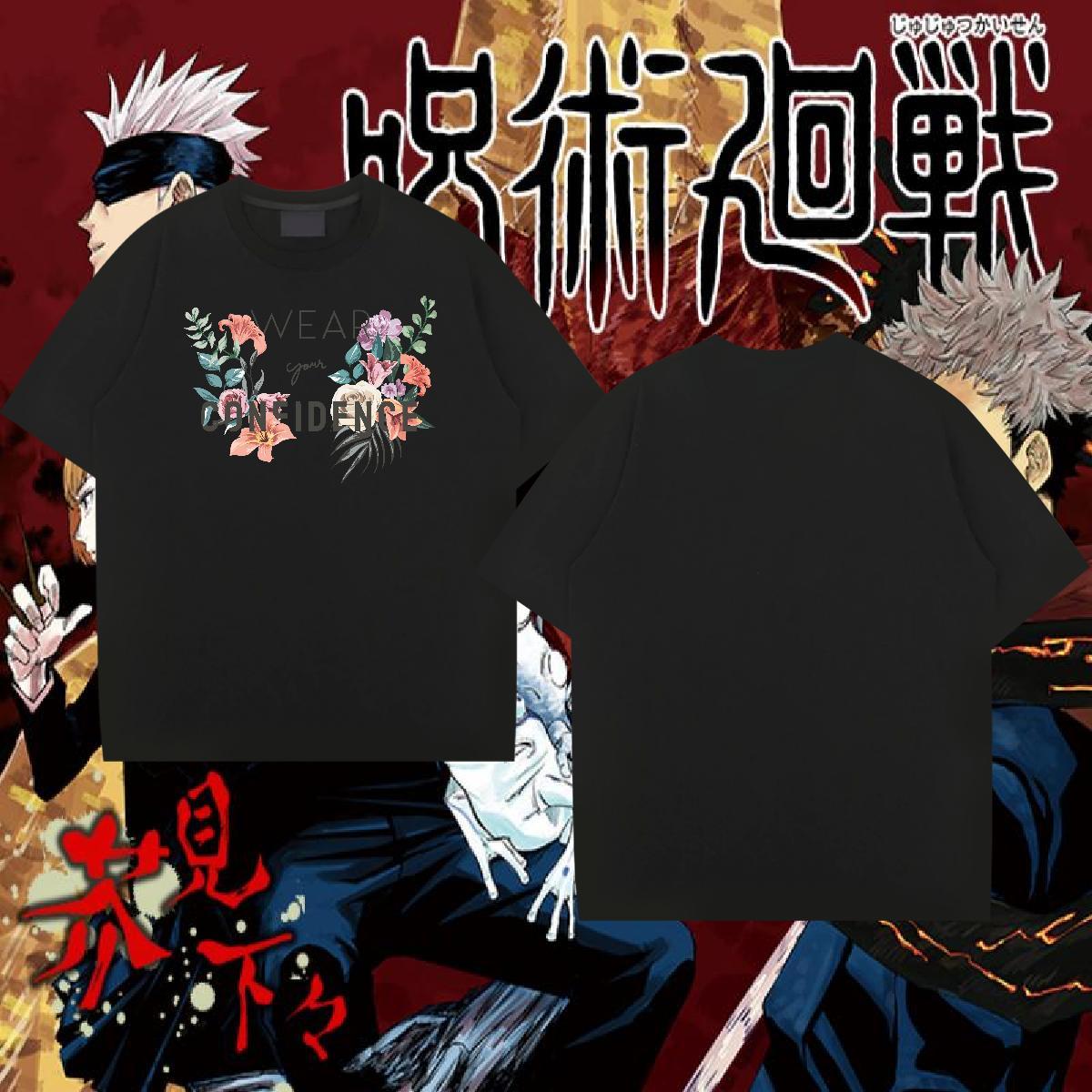 Customized T-Shirts for Men 100% Cotton 230g flower Street Tees Shirts O-Neck Short Sleeve Designer Tshirt for Man Woman Custom Anime