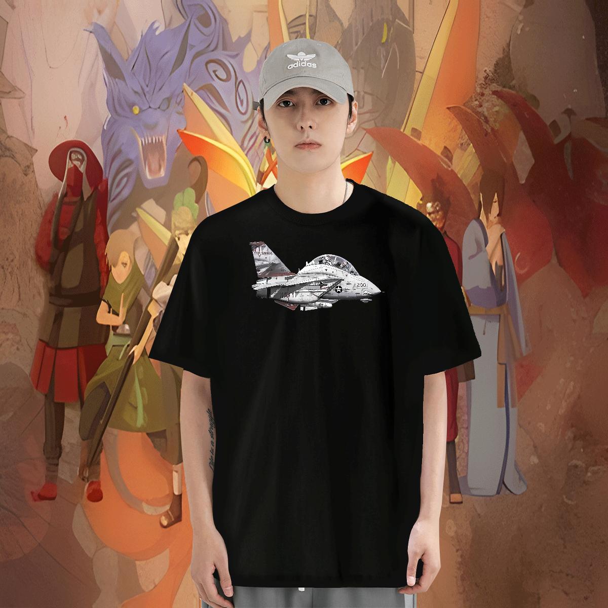 Soft Men Clothes T-Shirt 100% Cotton 230g Sport plane Customized Print Breathable Crew Neck 2024 Man T Shirts Tees