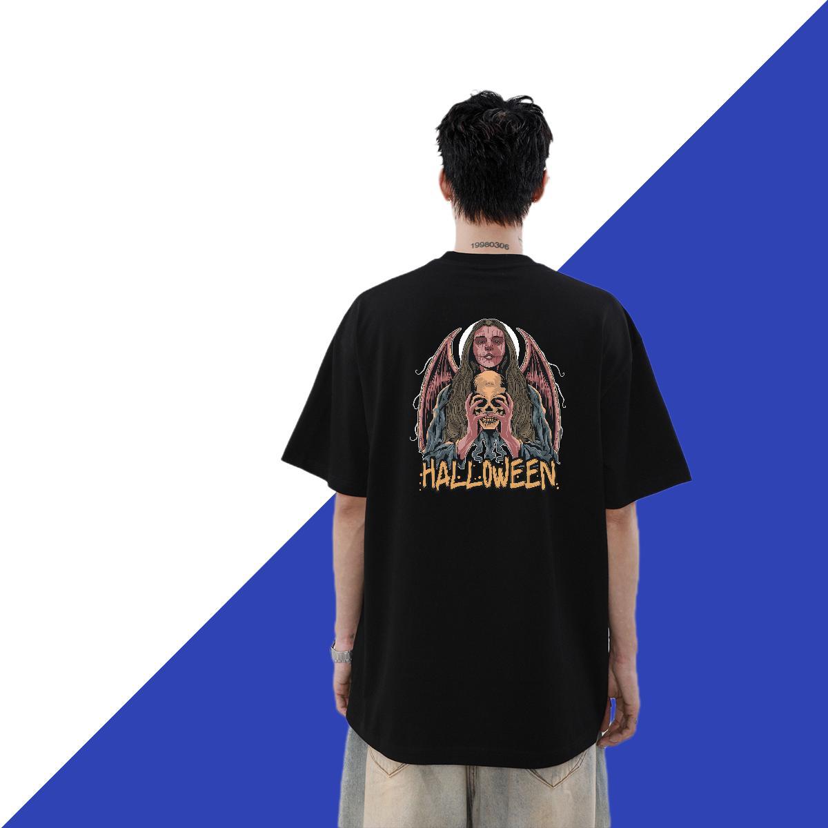 Stylist T Shirt For Man 230g Pure Cotton angel Spring Summer Tshirts Round Neck Short Sleeve Brand Couples T Shirts Custom Print Plus Size