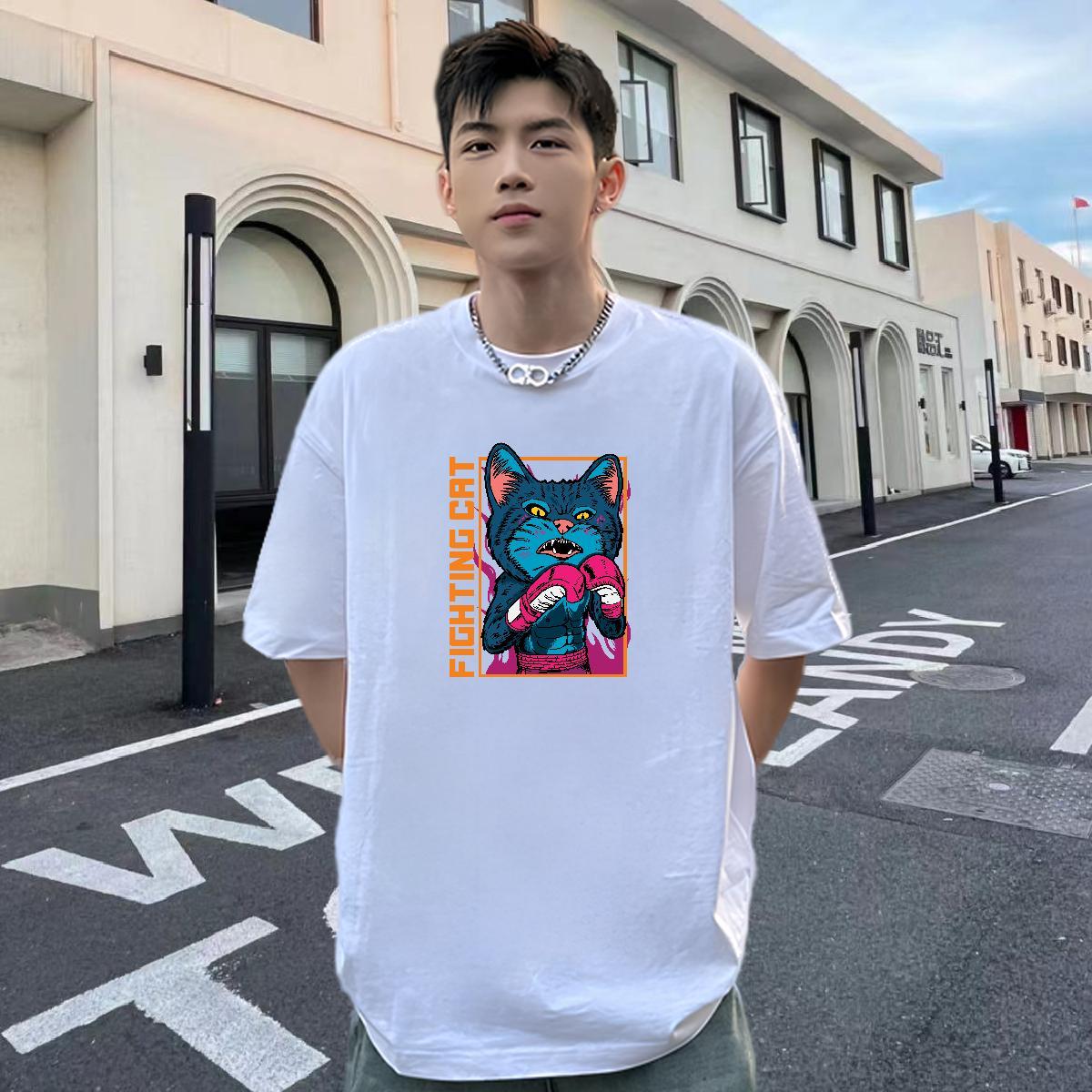 Stylist T Shirt For Man 230g Cotton letter Home Outdoor Tees Shirts Crew Neck Breathable Designer Tshirts Custom Cartoon