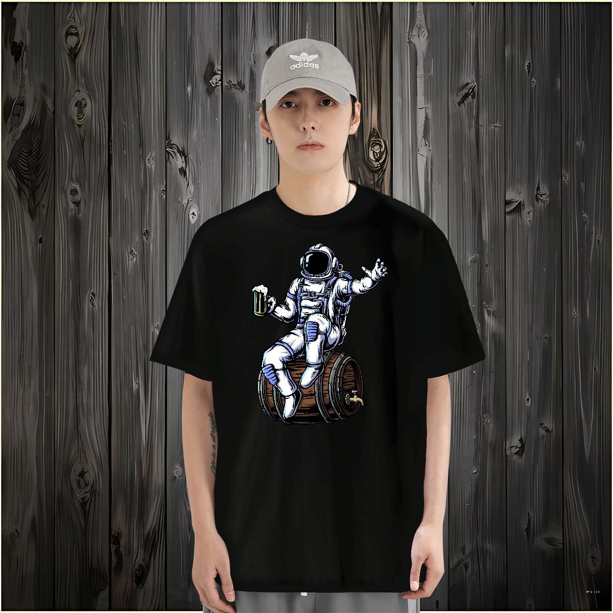 T-Shirts 100% Cotton 230g universe Street O Neck Short Sleeves Custom Cartoon Men Tshirts Designer Popular Top Tees