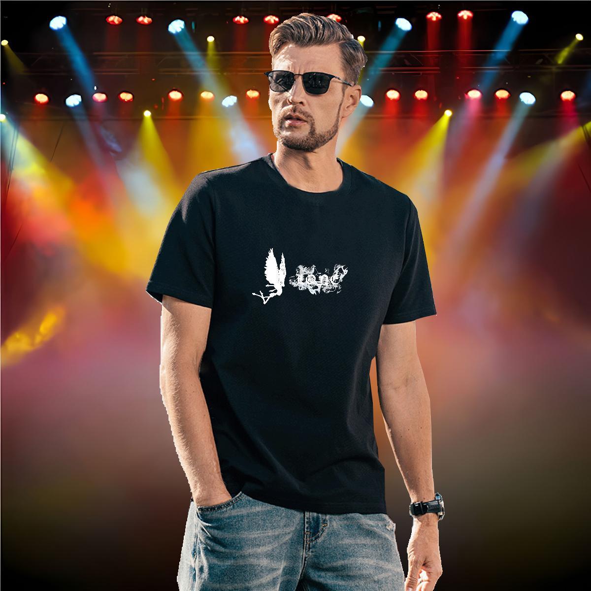 Loose Fit Men Clothes T-Shirt 100% Cotton 230g Butterfly Mens T Shirts Street Wear Round Neck Short Sleeve Oversized 4XL Casual New Tee Shirt