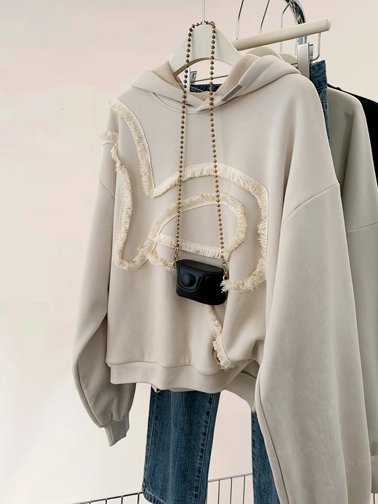 Women Sweatshirt Fashionable Versatile Tops Casual Loose Vintage Female Hoodies Autumn Winter Lazy Style Pullover 240806