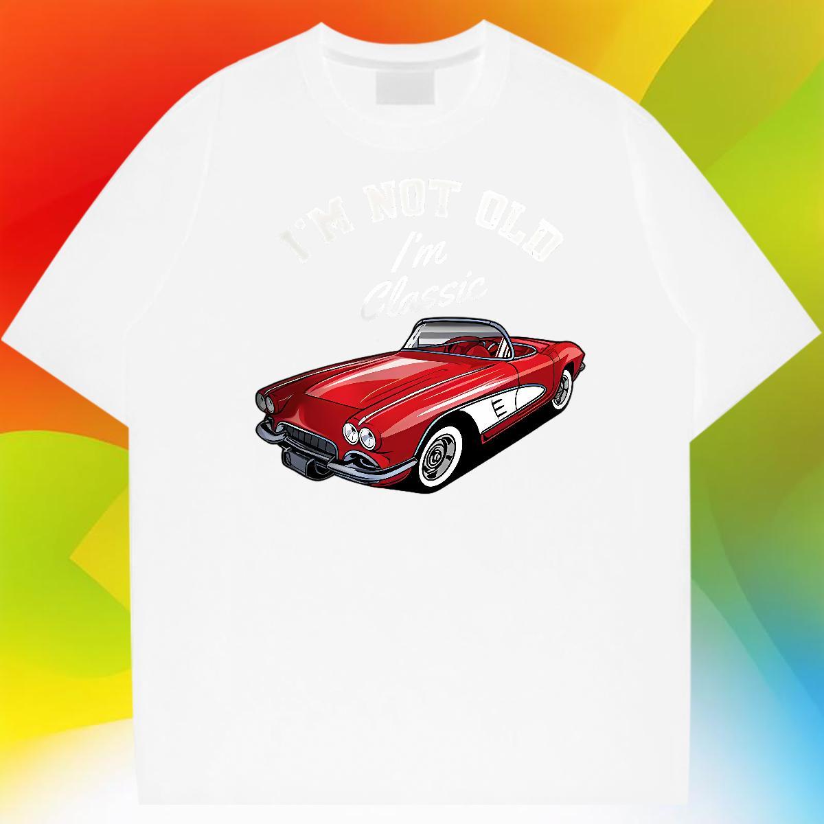 TOP Quality Men Clothes T-Shirt 100% Cotton 230g Street Wear car Custom Printing Breathable Crew Neck Fashion T-Shirts for Men Tees Shirts