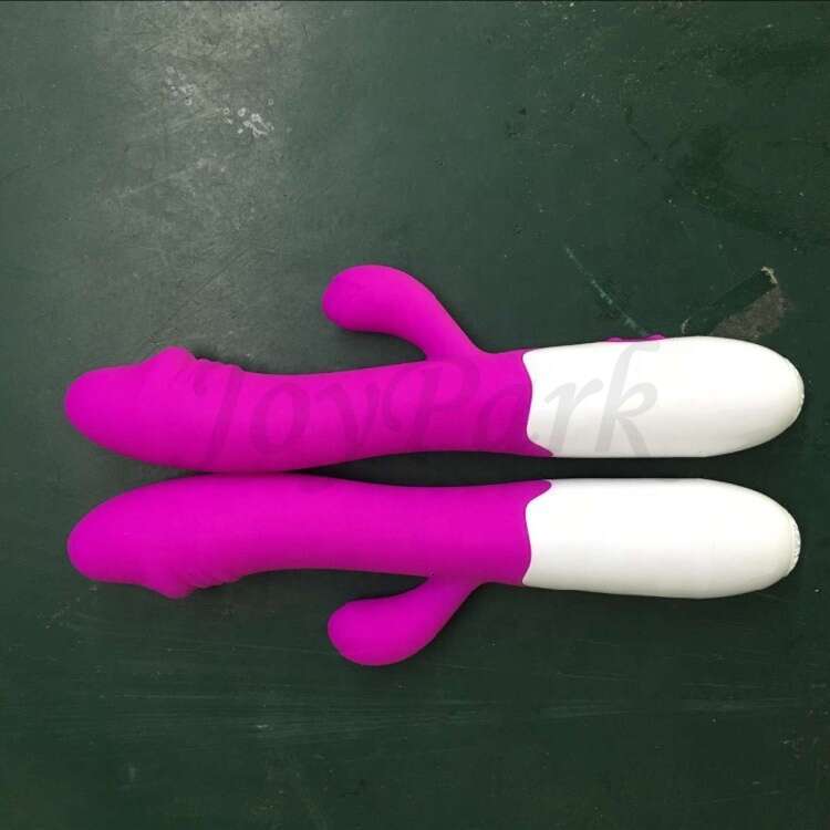 JoyPark 10 Mode Female Dual Motor Silicone Vibrating Pink Dildo Rabbit Vibrator Sex Toy Dildo Women