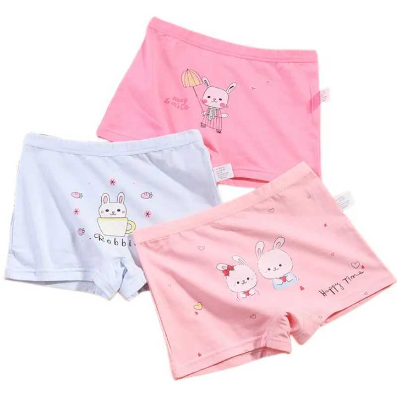 Childrens pure cotton underwear 3 pieces/pack size 3-15T teenage girls underwear bright color printed high-quality childrens underwearW240715