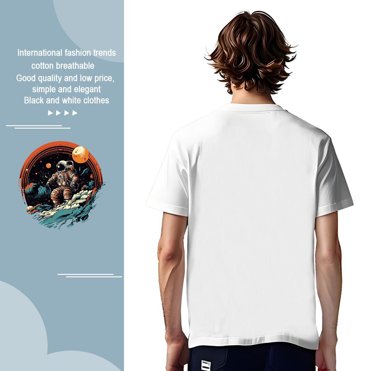 Mens T Shirts 230g Pure Cotton universe Street wear Hip Hop Short Sleeve O-Neck Oversized 4XL Tshirt for Man Woman 2024 Free Shipping Tops Shirt