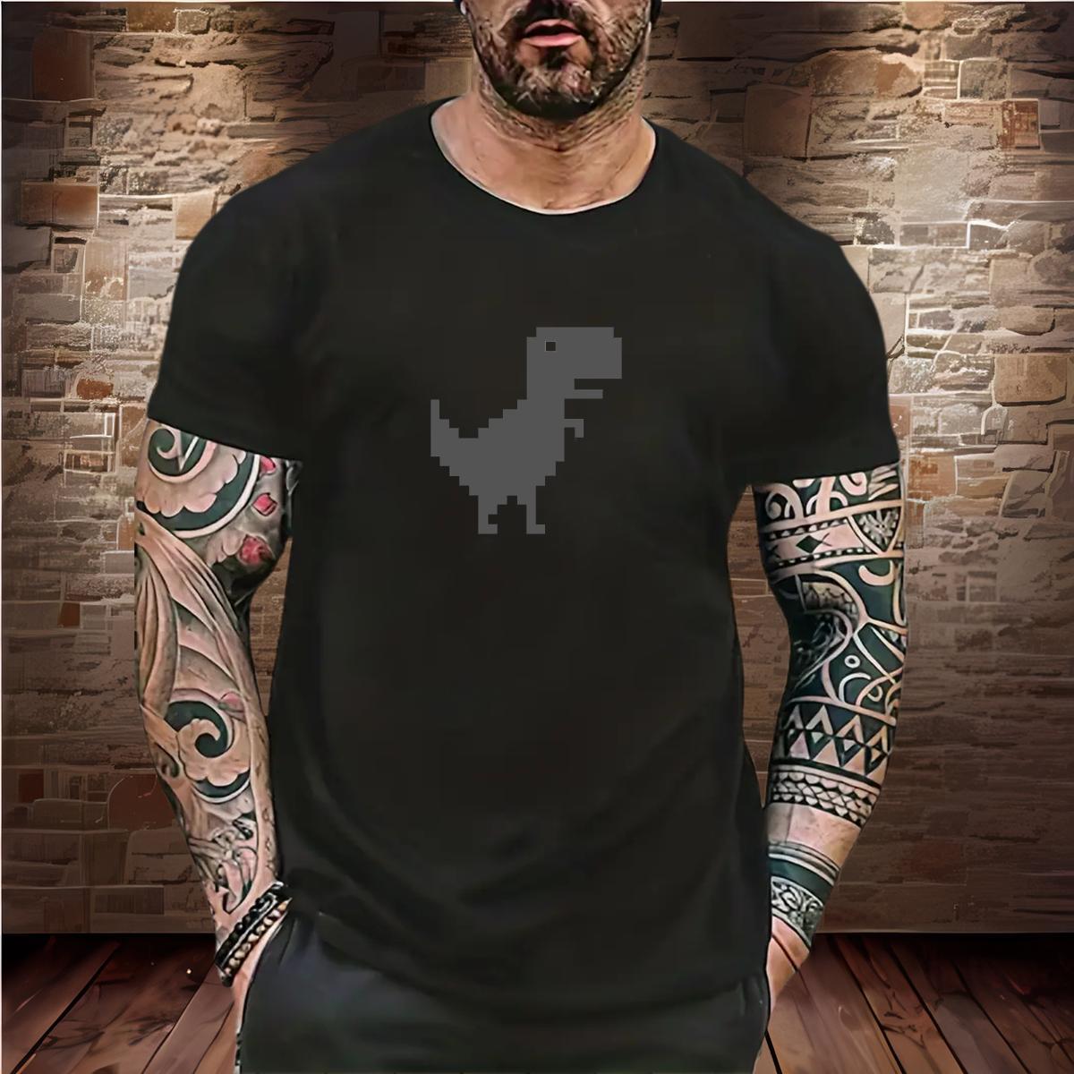 Casual New T shirt 230g 100% Cotton dinosaur Sport Tees Breathable Short Sleeve TOP Quality Mens Tshirts Custom Big Size