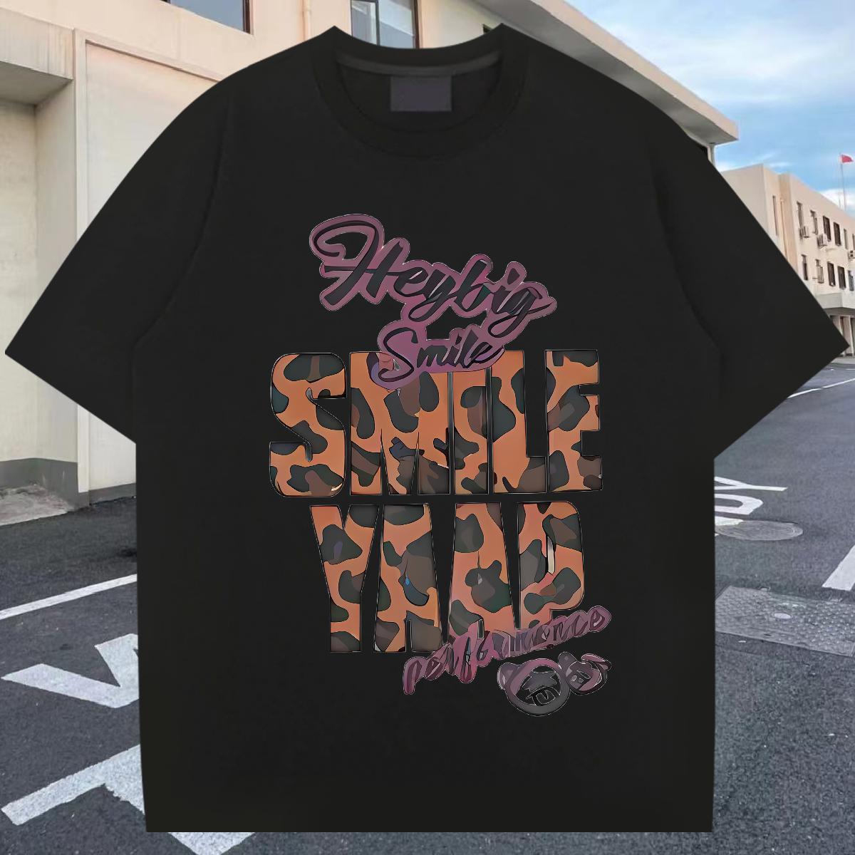 Free Shipping Men Tshirts 230g Pure Cotton Hip Hop Street letter Custom Print Oversized Breathable Crew Neck Customized Mens T Shirts Clothes