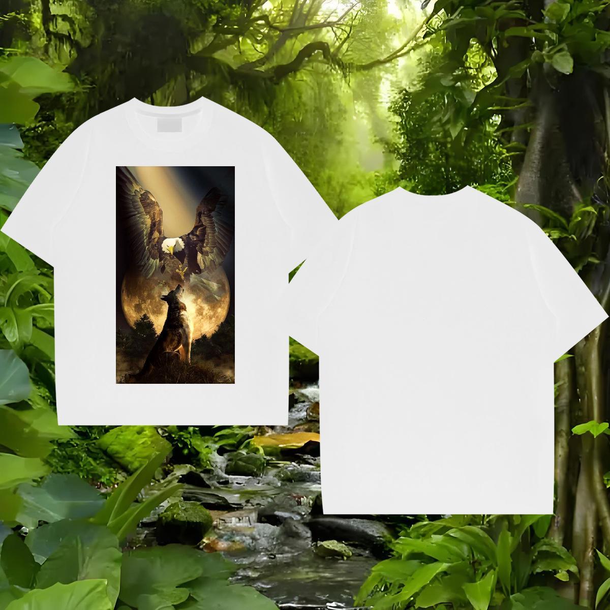 Customized T-Shirts for Men 230g Pure Cotton eagle Hip Hop Clothings Breathable Short Sleeve Unisex Men Tshirts Oversized 3XL 4XL