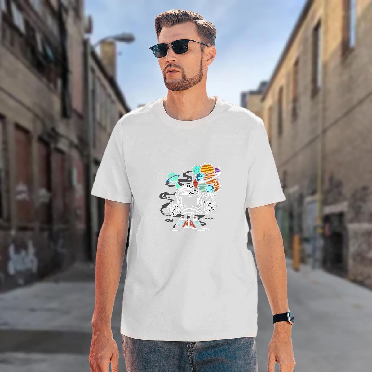 Man T Shirts 230g 100% Cotton universe Street Wear Breathable Custom Print Oversized Men Tops Tees Stylist Cool Design Clothings