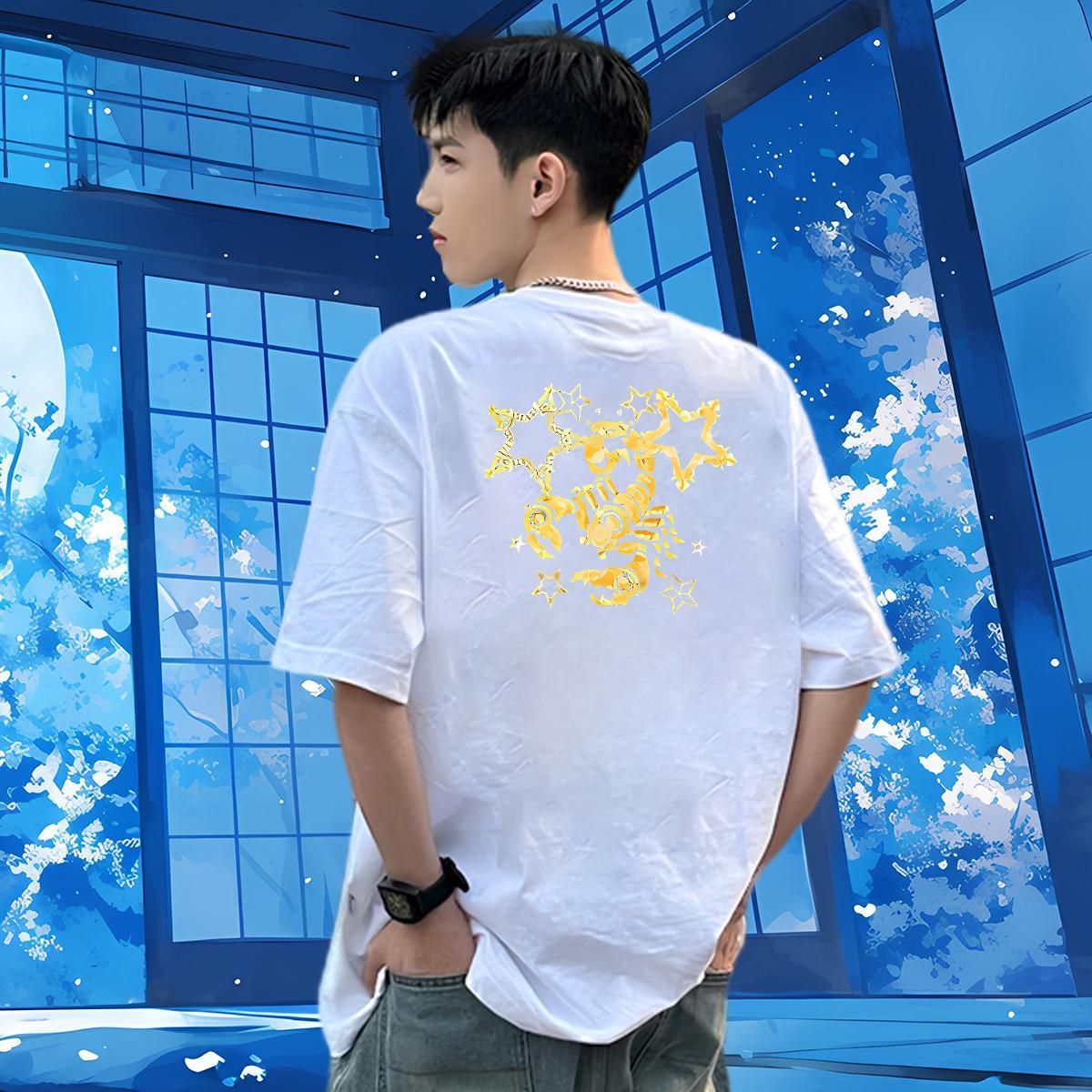 DIY Customized Men T Shirts 230g 100% Cotton scorpion Hip Hop Street Clothings Breathable Soft Cool Mens Tshirts Customized Print