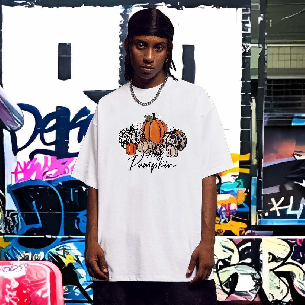 DIY Customized T shirt 100% Cotton 230g halloween Street Top Tees Round Neck Short Sleeve Loose Fit Men Tshirts Custom Big Size