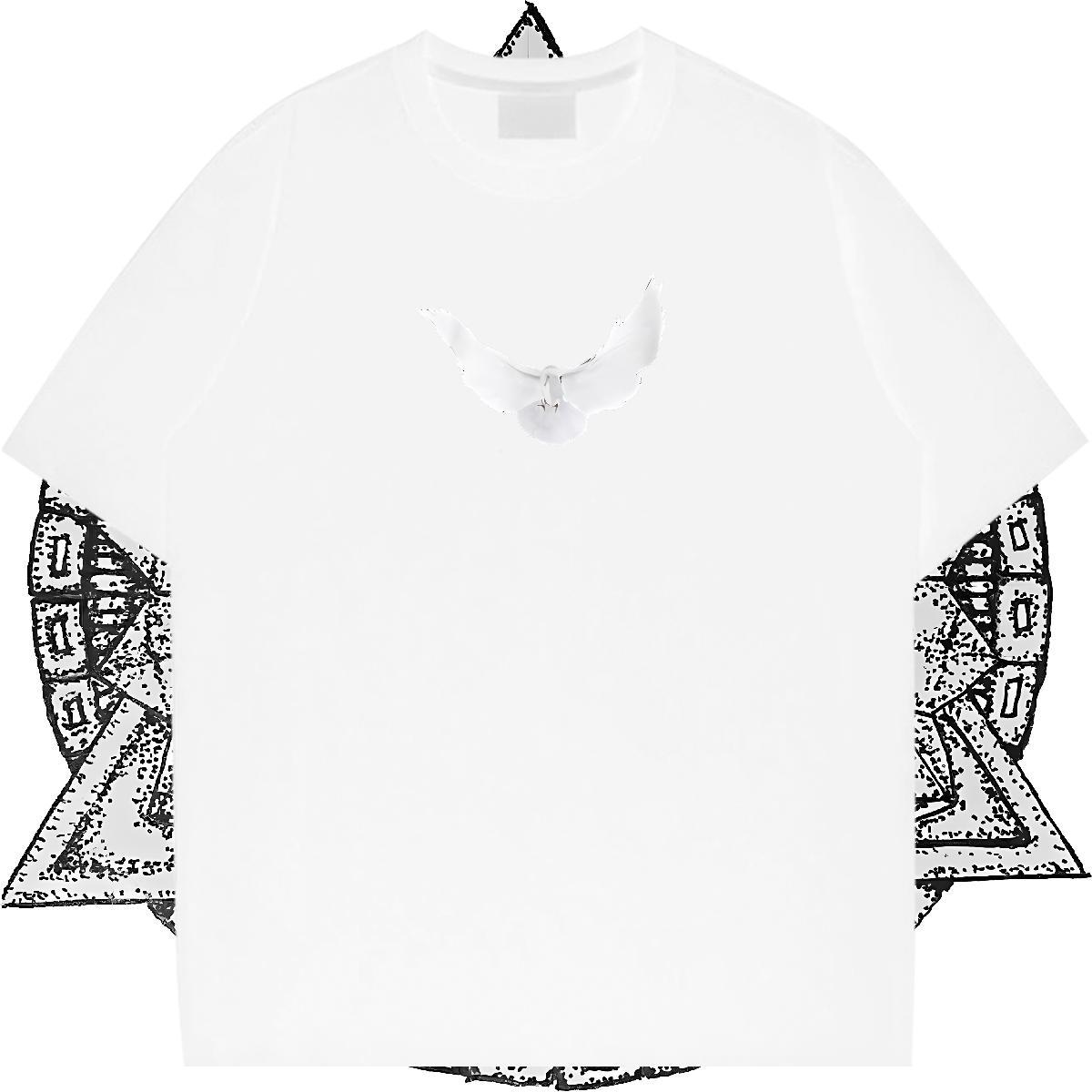 2024 DIY T-Shirts 100% Cotton 230g eagle Hip Hop Tees Crew Neck Breathable Cool Tshirts Cartoon Print