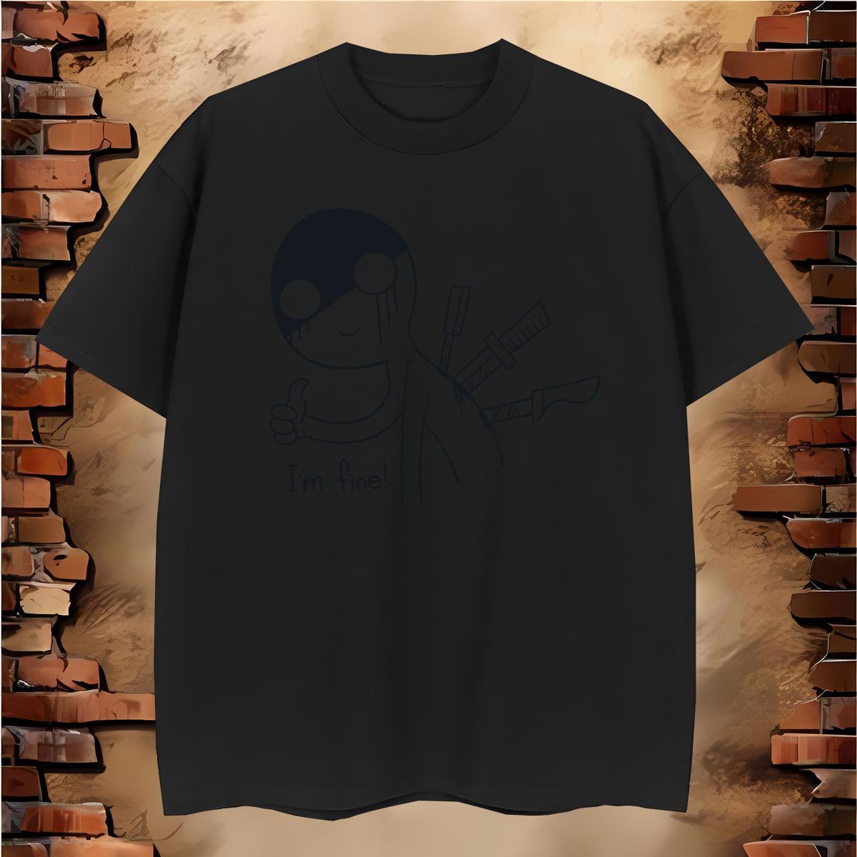 T Shirts Men 230g Cotton painting Casual Breathable Customized Men Tops Tees 2024 New Loose Tees Shirts