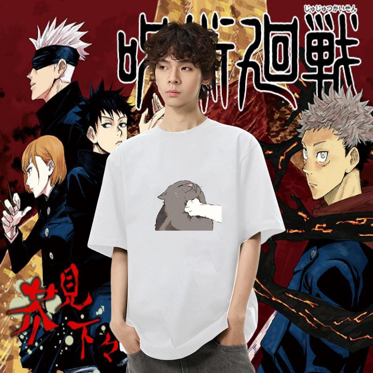 Casual New T-Shirts for Men 230g Cotton cat Summer Casual Polos Breathable Unisex Tshirts Oversized 4XL