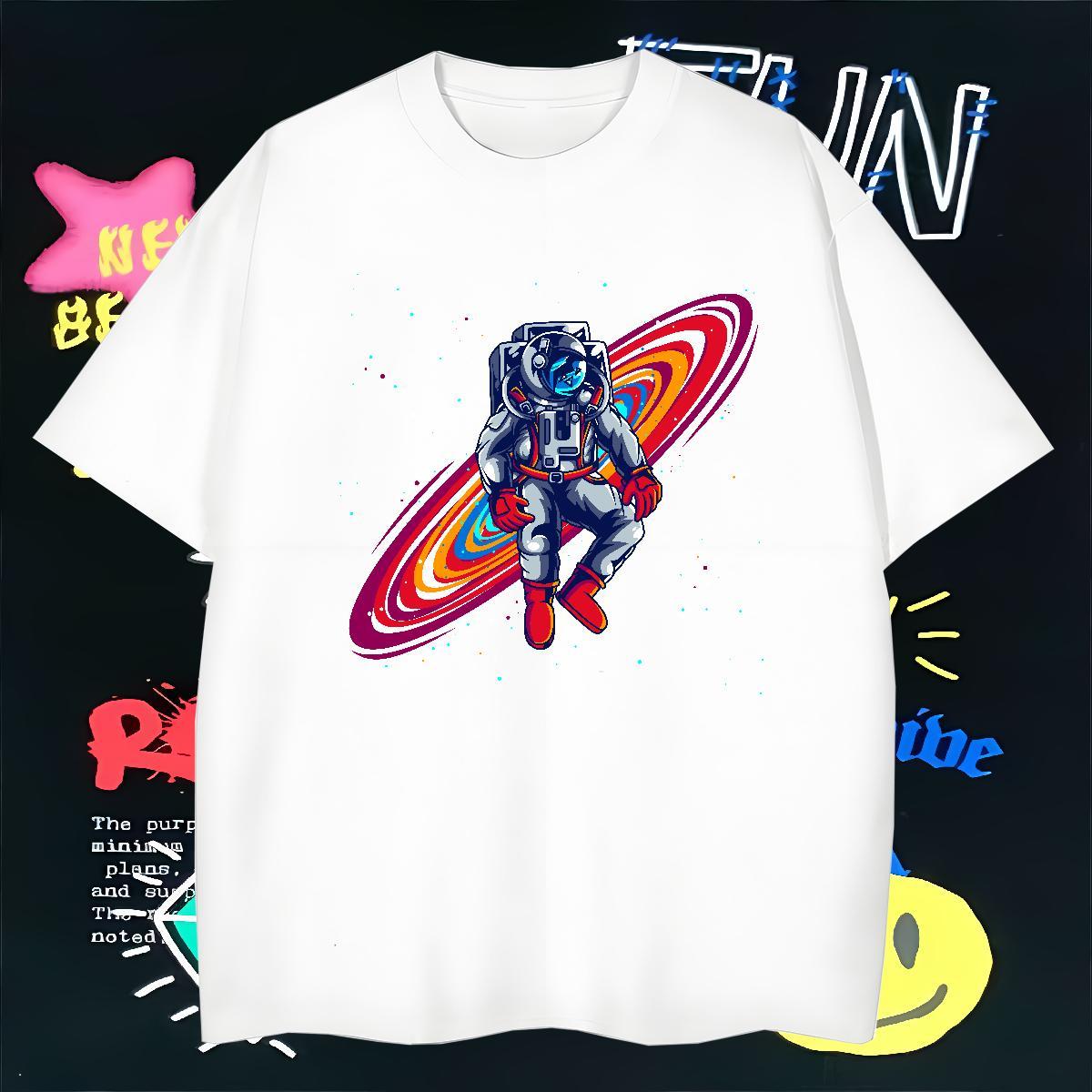 Mens T Shirts 230g 100% Cotton universe High Street Hip Hop Breathable Short Sleeve DIY Tshirt for Man Woman 2024 Designer High Quality Polos