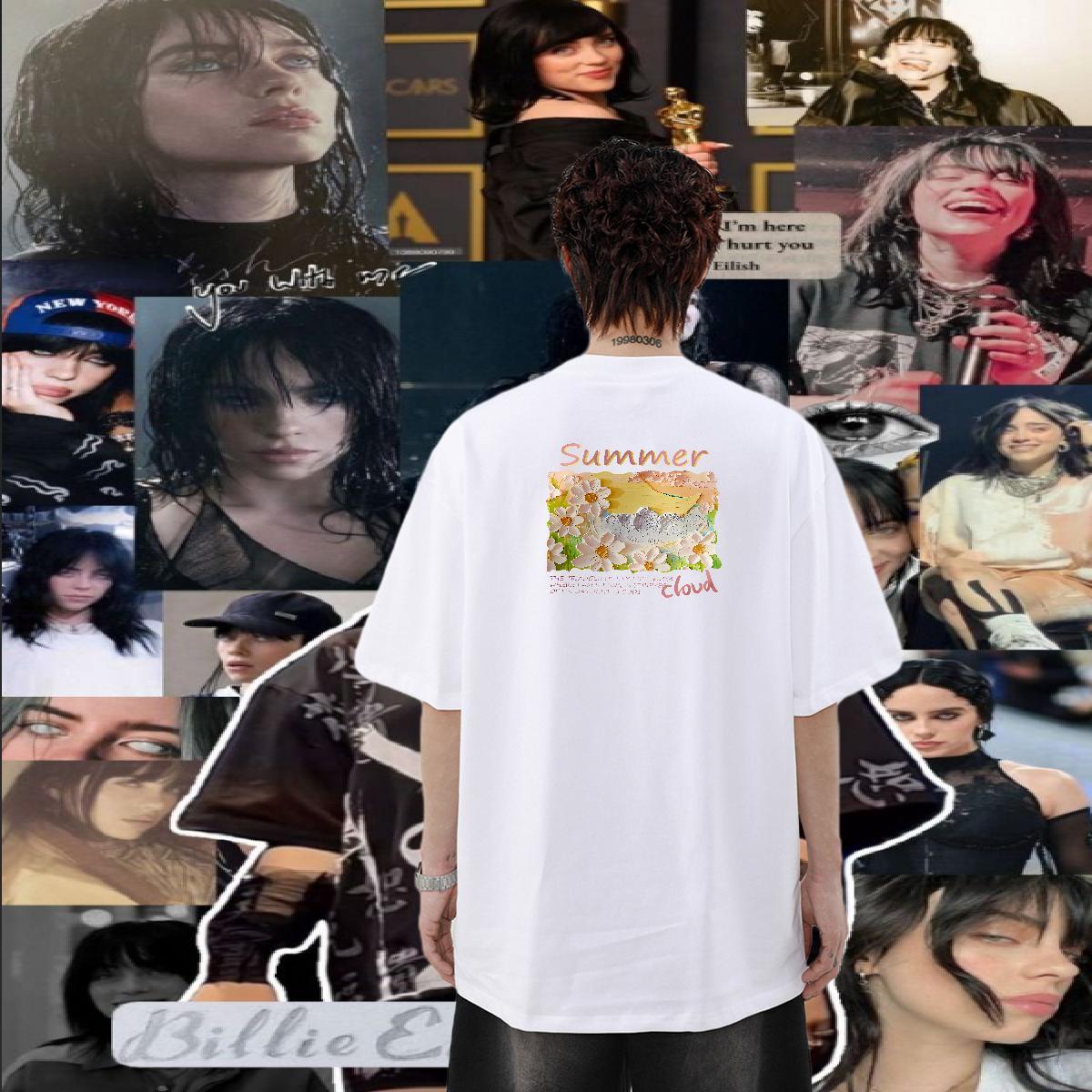 Wholesale T-Shirts for Men 230g Cotton flower Hip Hop Tshirts Breathable Crew Neck Loose Fit Men Tees Custom Printing