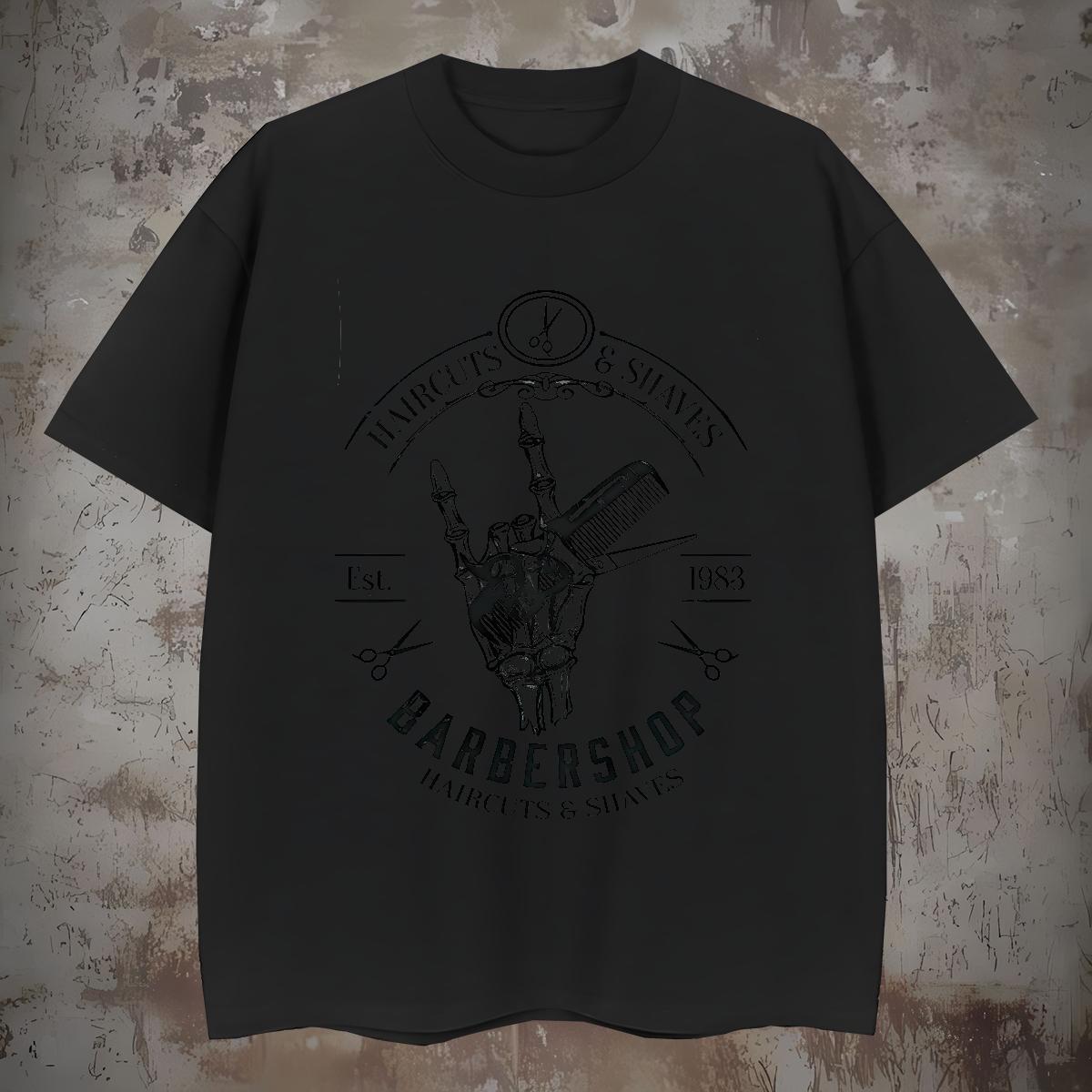 T Shirt For Man 230g Cotton hands Home Outdoor Crew Neck Black Oversized Mens Tshirts Classic Cool Top Tees