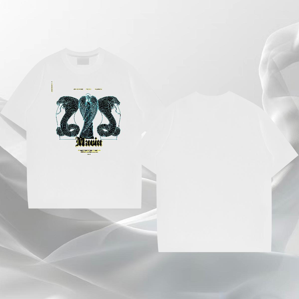 Cool Design Men Tshirts 230g 100% Cotton Anime Printing Street snake Cartoon Print Breathable Crew Neck Customized T Shirts Men Polos