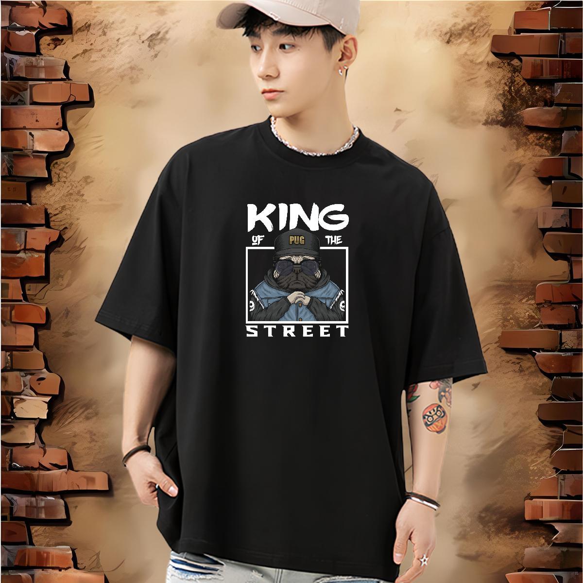 Customized T Shirt For Man 230g Cotton dog Casual Beach Tshirts Breathable Short Sleeve Wholesale Men Tops Tees DIY
