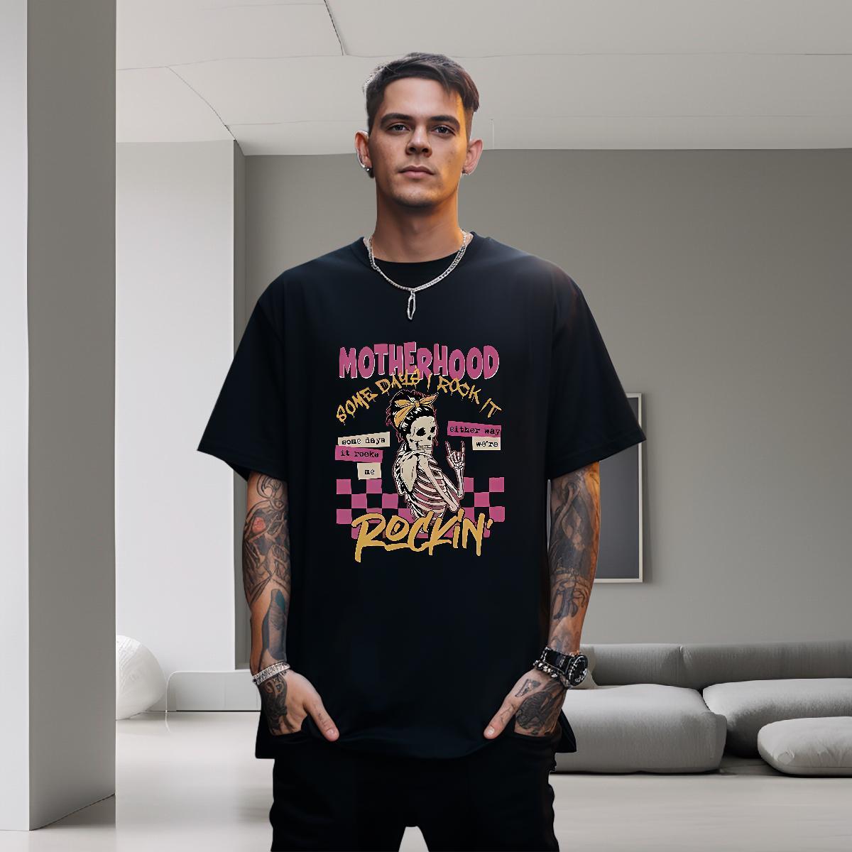 DIY Customized T Shirt For Man skull Polos 230g 100% Cotton Beach Loose Fit Custom Cartoon Breathable Short Sleeve Couples T Shirts