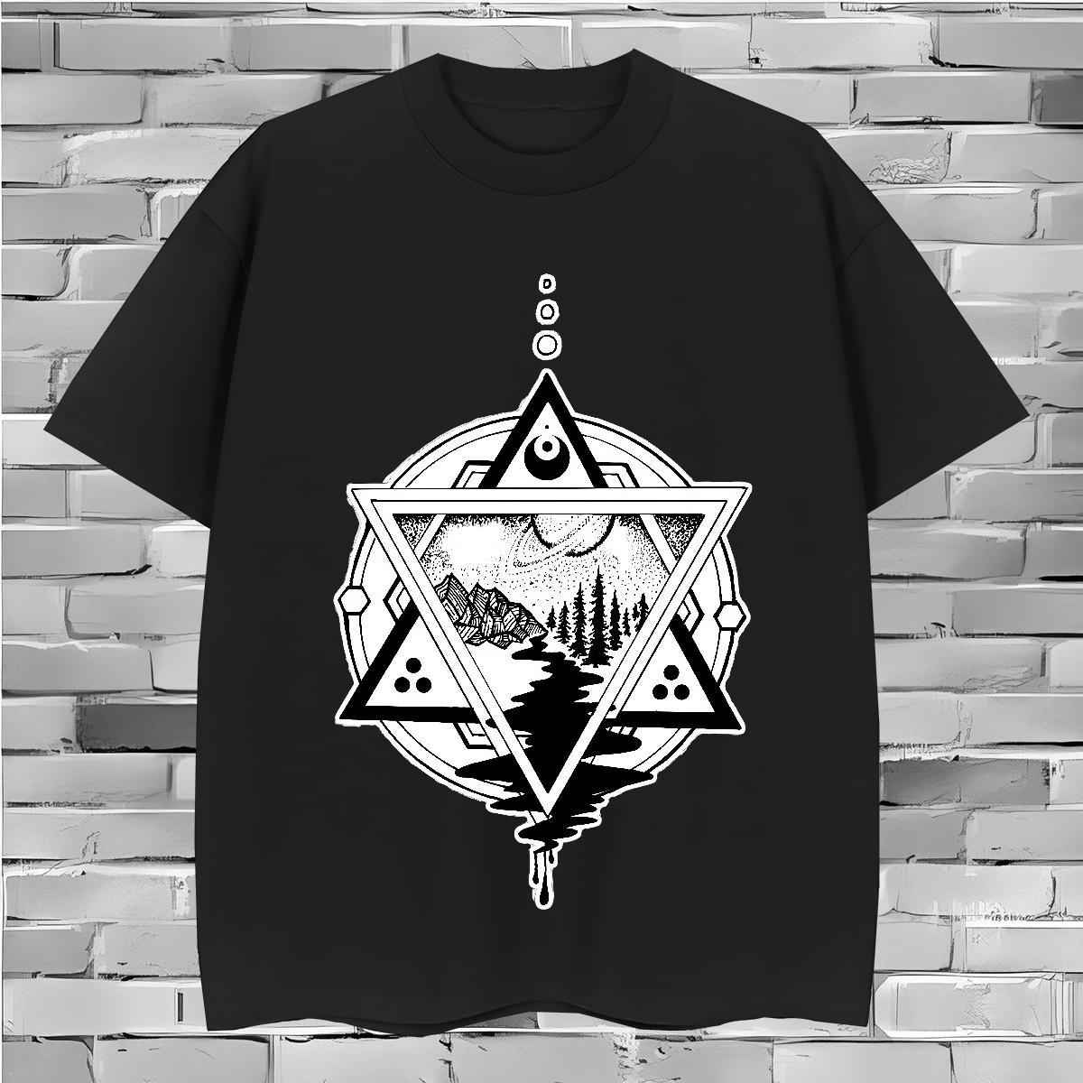 Fashion Casual T Shirts Men eye of the devil Tees Shirts 100% Cotton 230g Hip Hop Street TOP Quality Graphic O Neck Short Sleeves Men Tees