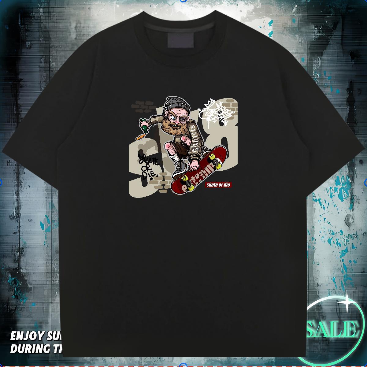 Casual New T shirt skateboarding Clothes 230g 100% Cotton Home Outdoor Classic Custom Print Oversized Breathable Soft Mens Tshirts