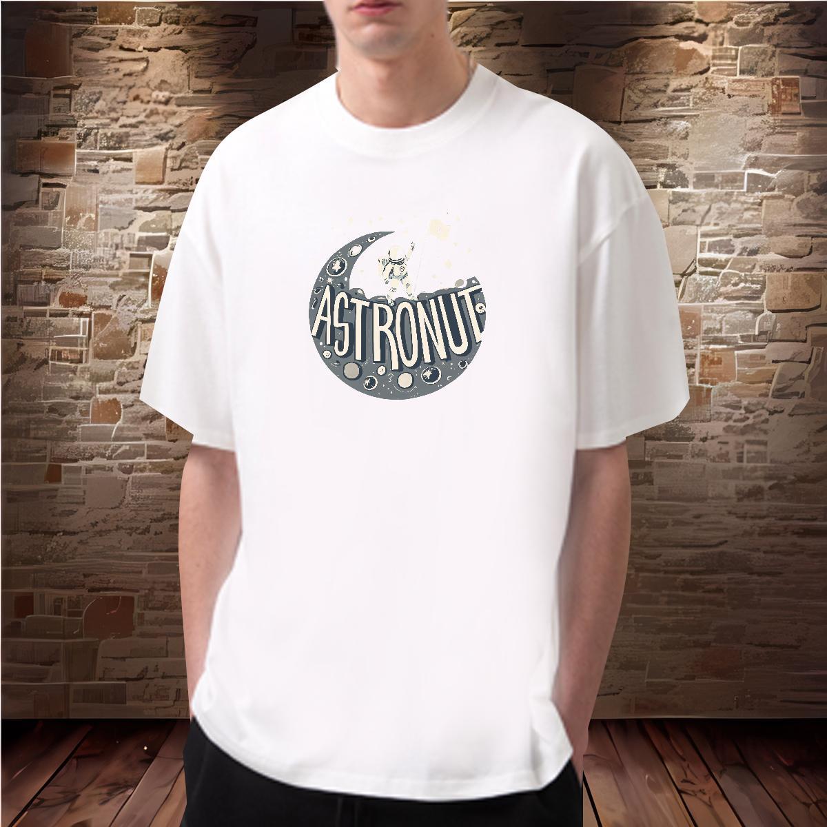 Designer T Shirts Men spaceman Tshirts 230g Pure Cotton Casual Free Shipping DIY Printed Breathable Tshirt for Man Woman