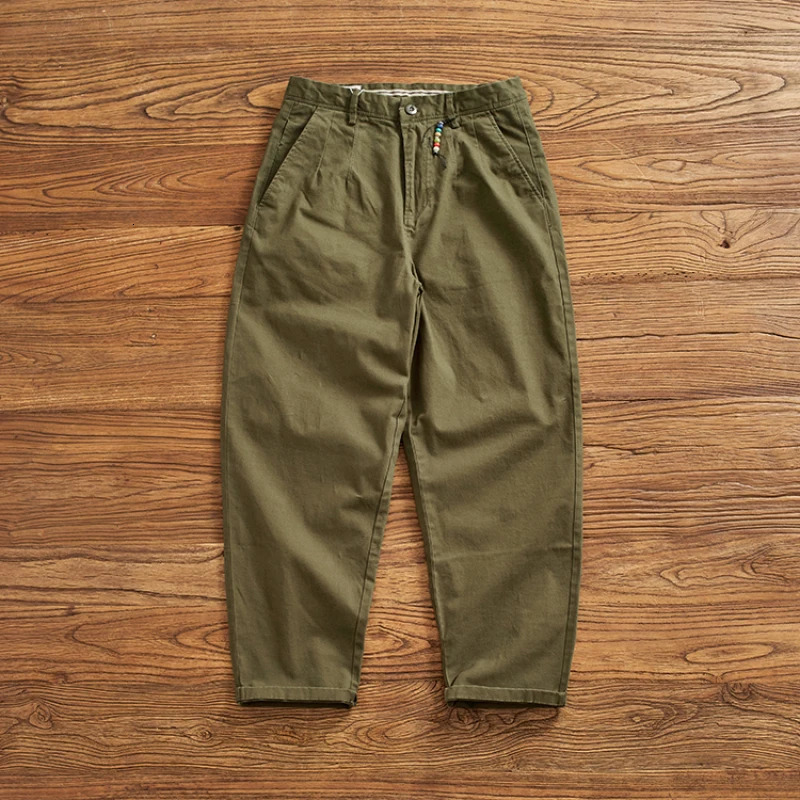 Fashion Cargo Pants Men Clothing Retro Simple Casual Wear Stretched Loose Oversized Tooling Trousers Washed Woven Twill 240806