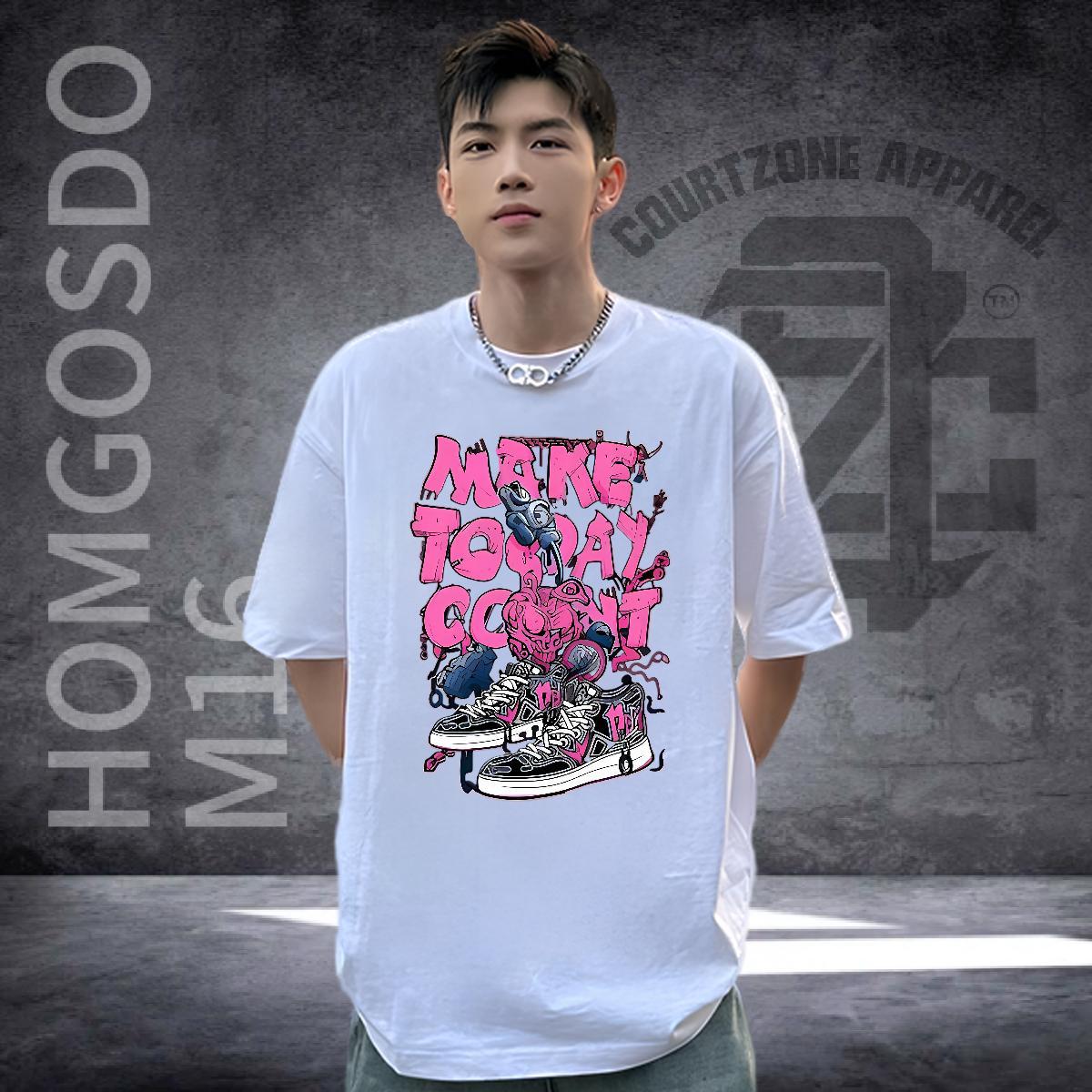 Casual New Man T Shirts shoes Tops Tees 100% Cotton 230g Casual Daily Wear Classic Plus Size Cartoon Breathable Short Sleeve Men Tshirts